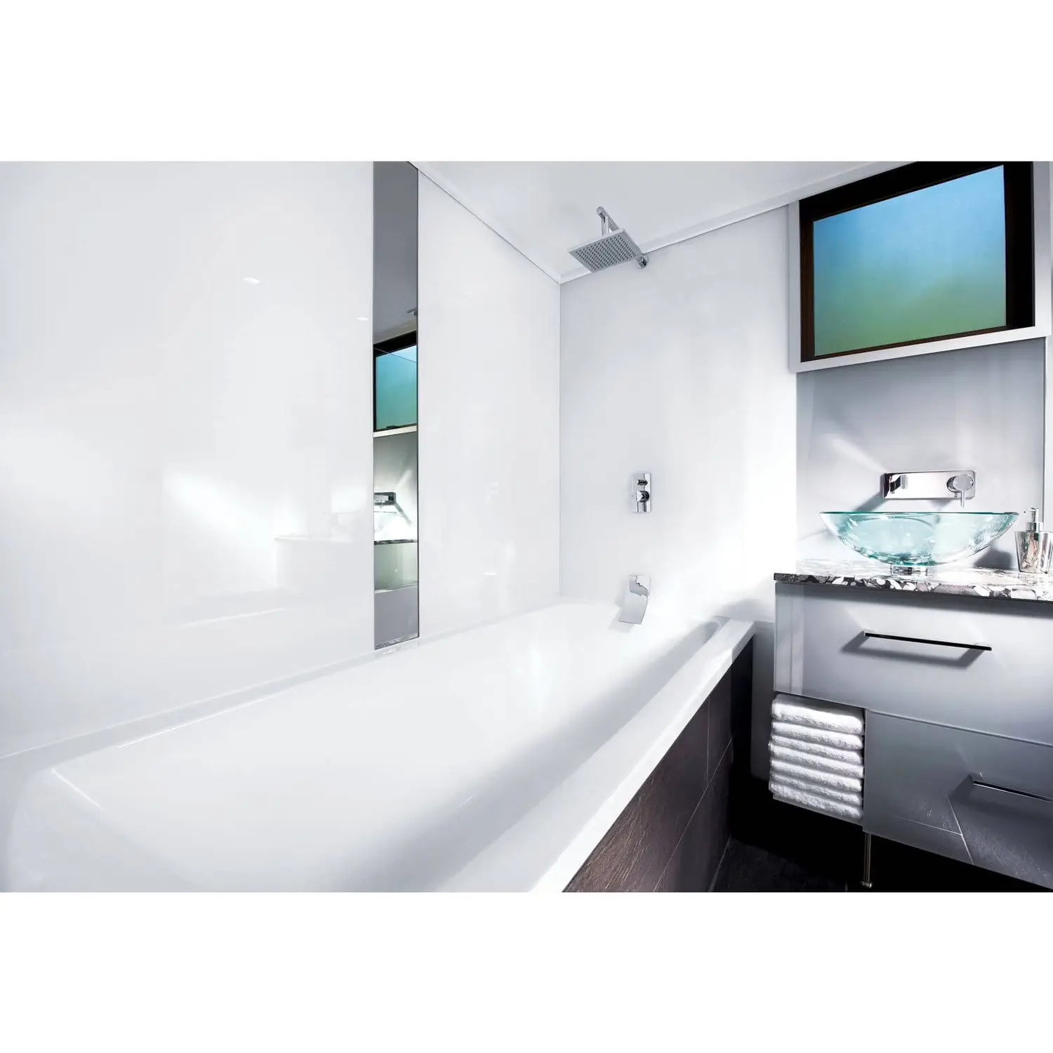 Zenolite Acrylic Wall Panel - 2400 X 1000mm - White 5 Zenolite Acrylic Wall Panel - 2400 X 1000mm - White - Image 3