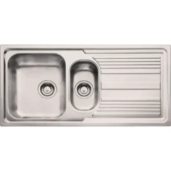Carron Phoenix Logica Reversible Silver Kitchen Sink - 1.5 Bowl