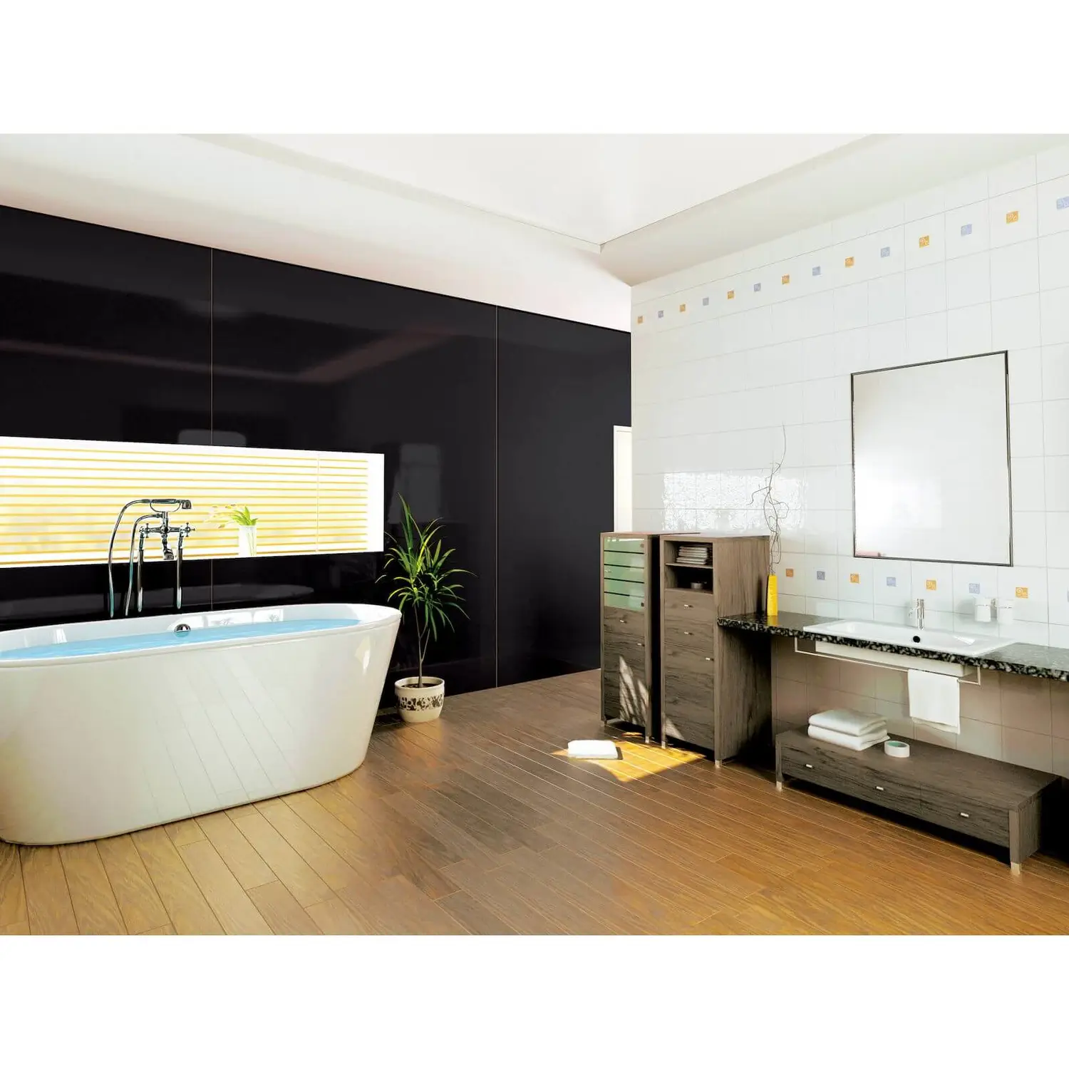 Zenolite Acrylic Wall Panel - 2400 X 1000mm - Black 5 Zenolite Acrylic Wall Panel - 2400 X 1000mm - Black - Image 3