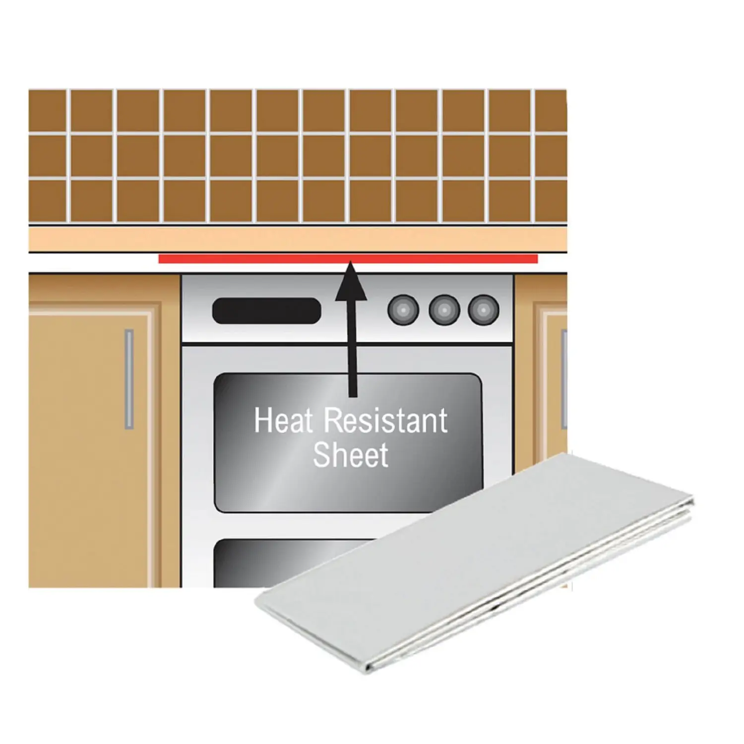 Unika Worktop Heat Reflective Aluminium Sheet 4 Unika Worktop Heat Reflective Aluminium Sheet - Image 2