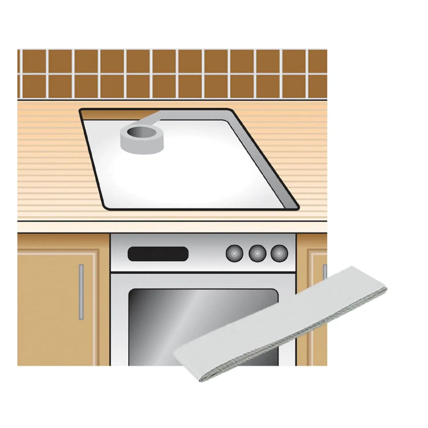 Unika Worktop Heat Reflective Aluminium Tape 4 Unika Worktop Heat Reflective Aluminium Tape - Image 2