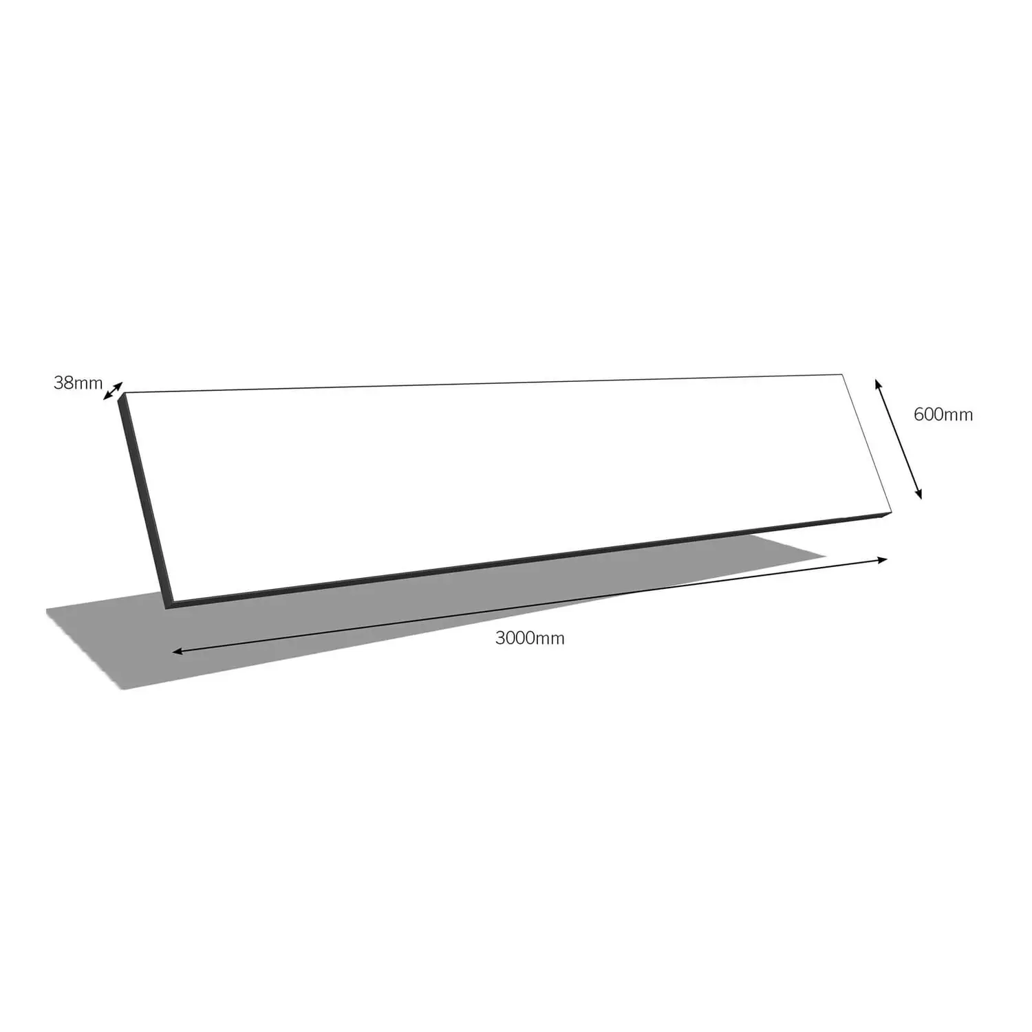 Oyster Square Edge Laminate Worktop - 3000x600x38mm 4 Oyster Square Edge Laminate Worktop - 3000x600x38mm - Image 2