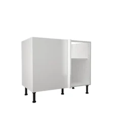 High Gloss Slab White 1000mm Corner Base Unit