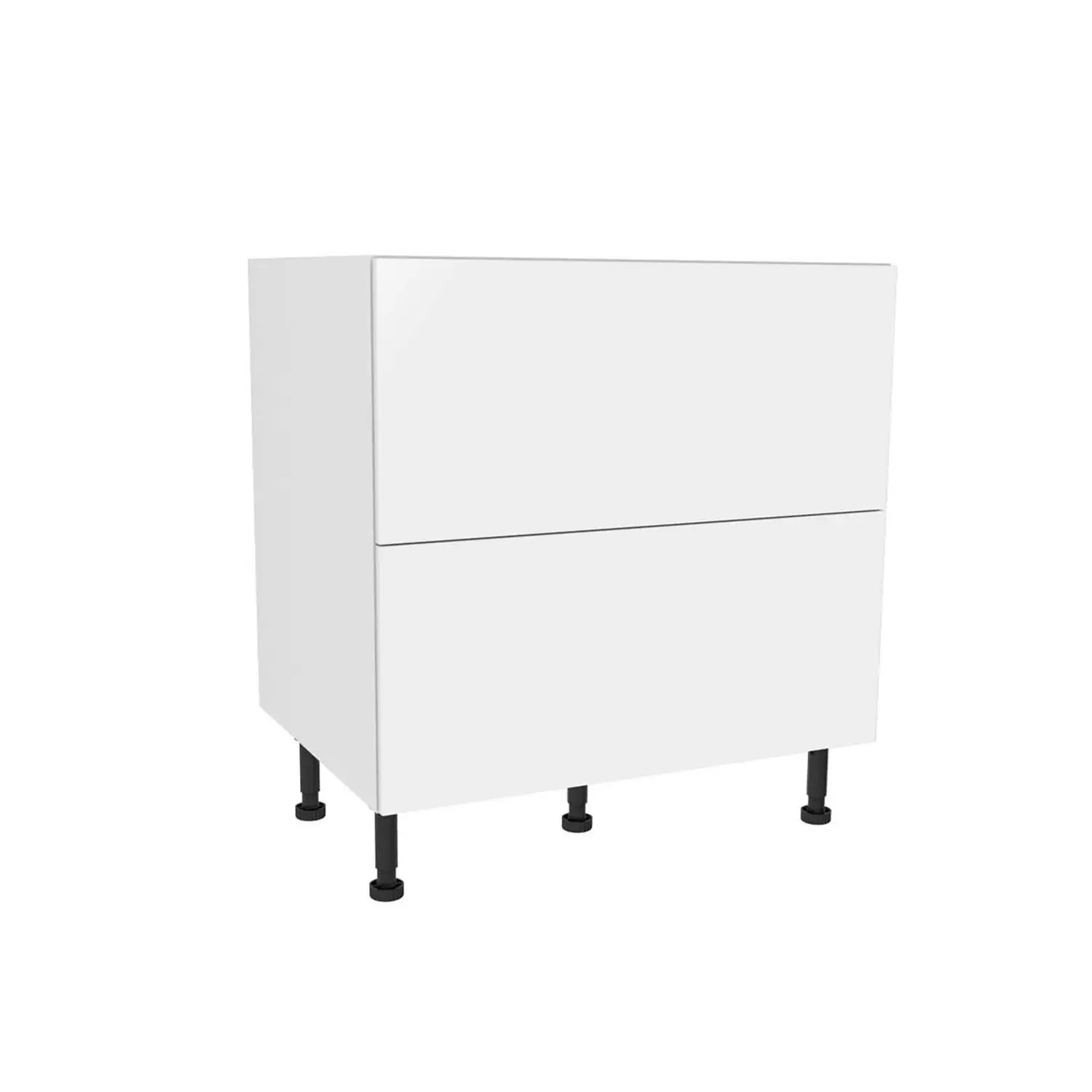 High Gloss Slab White 800mm Pan Drawer Premium Unit 3 High Gloss Slab White 800mm Pan Drawer Premium Unit