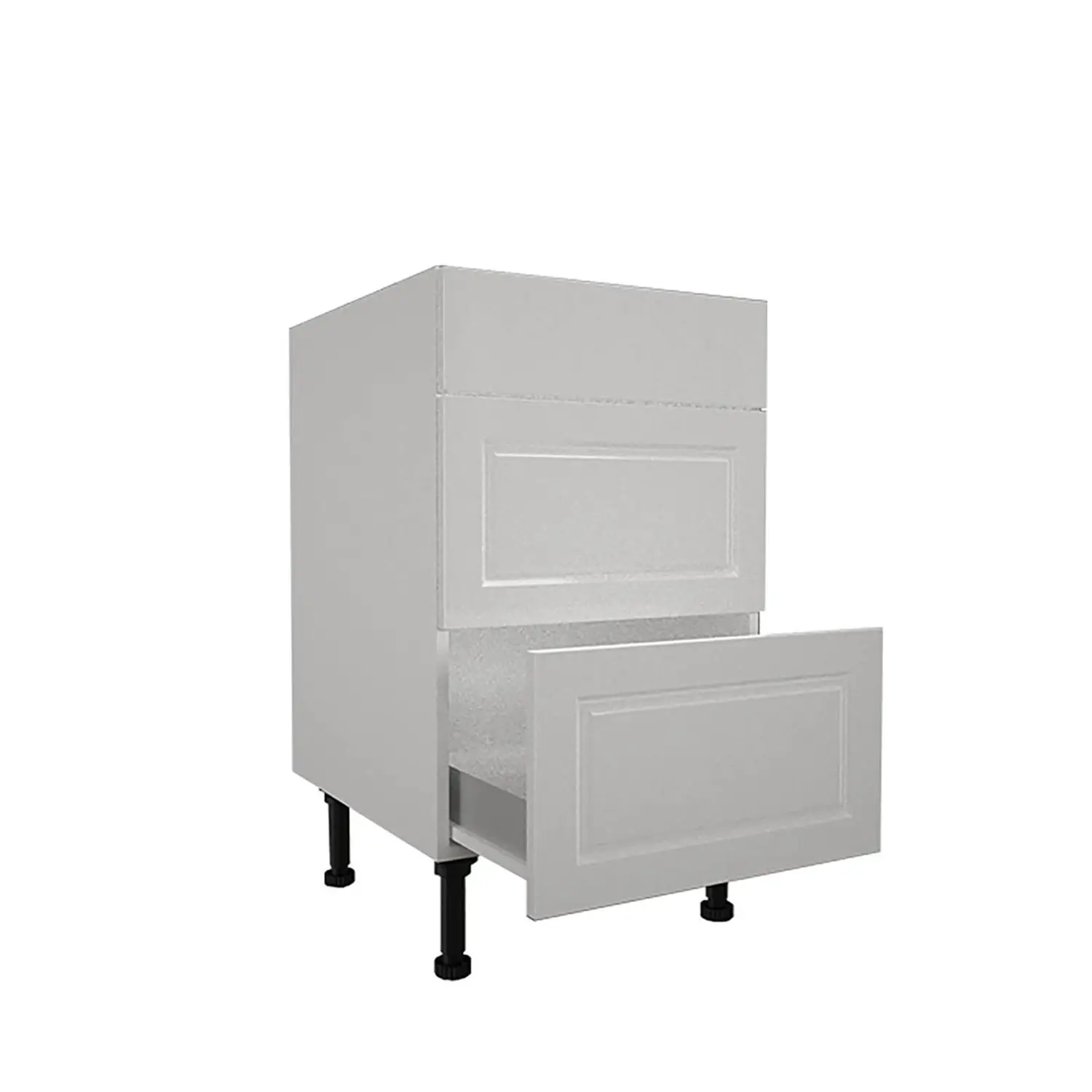 High Gloss Slab White 500mm 3 Drawer Premium Unit 4 High Gloss Slab White 500mm 3 Drawer Premium Unit - Image 2