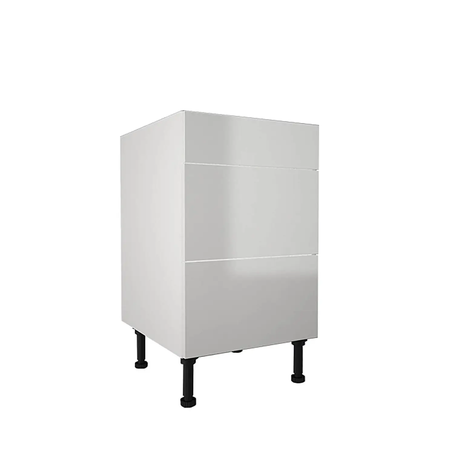 High Gloss Slab White 500mm 3 Drawer Premium Unit 3 High Gloss Slab White 500mm 3 Drawer Premium Unit