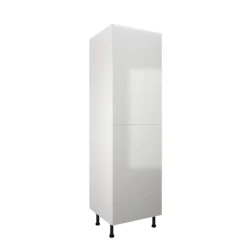 High Gloss Slab White 600mm Larder 50:50 Fridge Freezer Unit