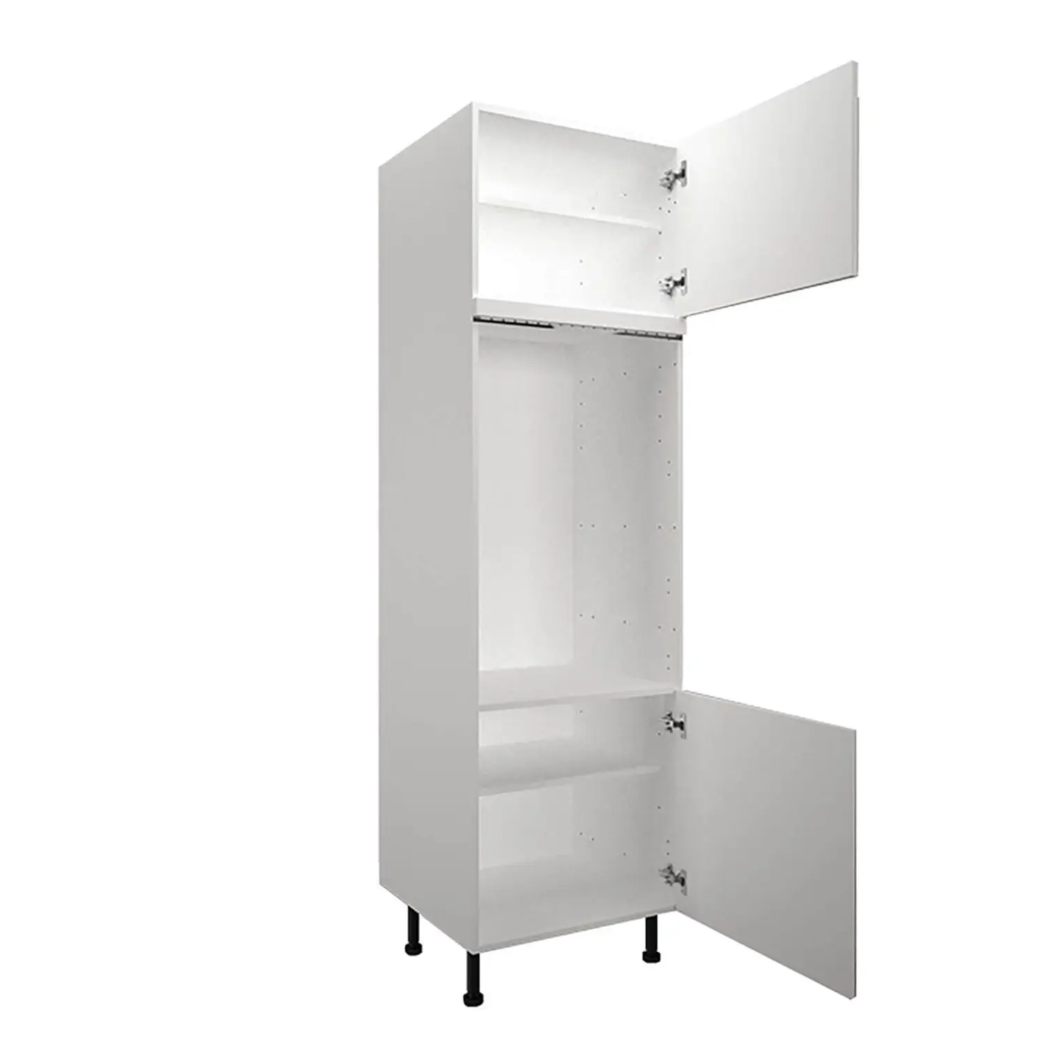 High Gloss Slab White Double Oven Tower 4 High Gloss Slab White Double Oven Tower - Image 2