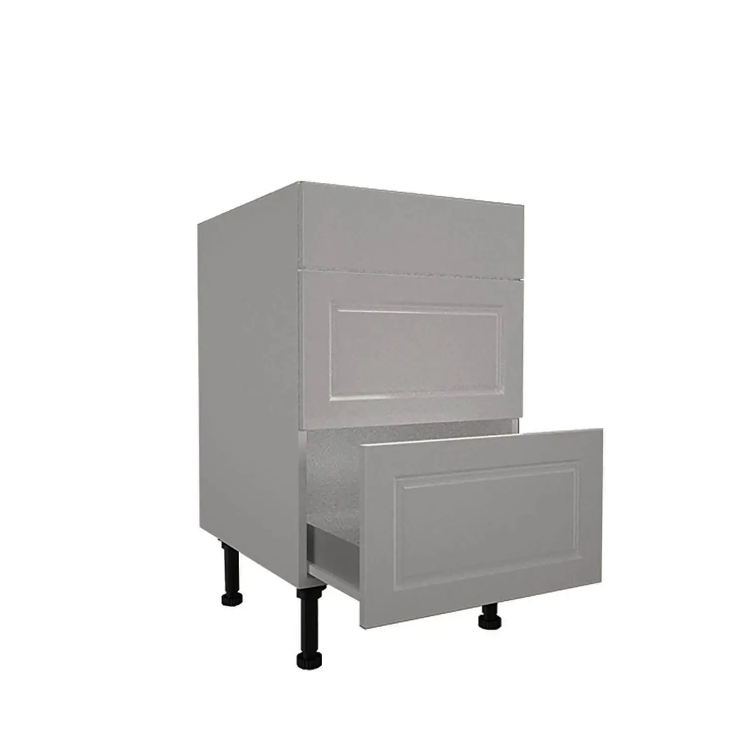 High Gloss Slab Grey 500mm 3 Drawer Premium Unit 4 High Gloss Slab Grey 500mm 3 Drawer Premium Unit - Image 2
