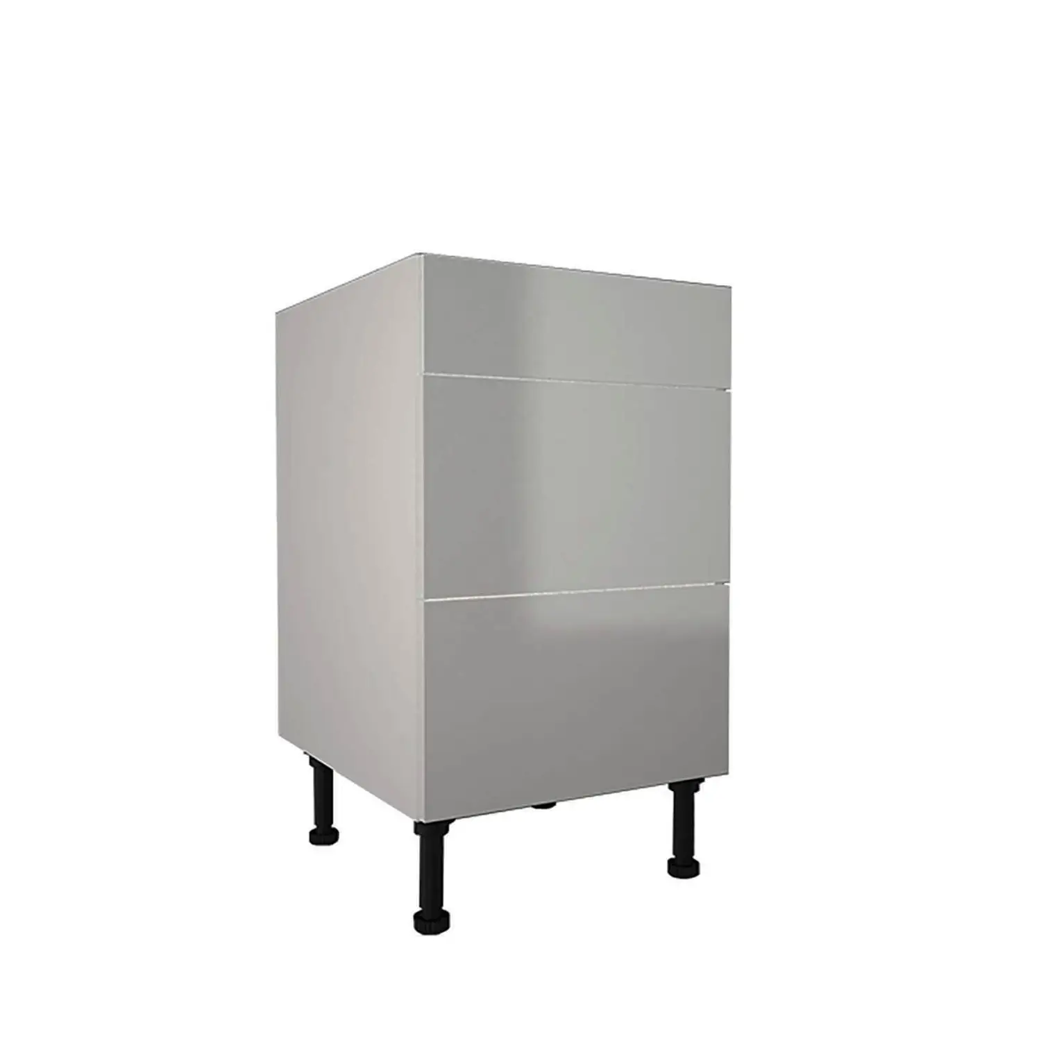 High Gloss Slab Grey 500mm 3 Drawer Premium Unit 3 High Gloss Slab Grey 500mm 3 Drawer Premium Unit