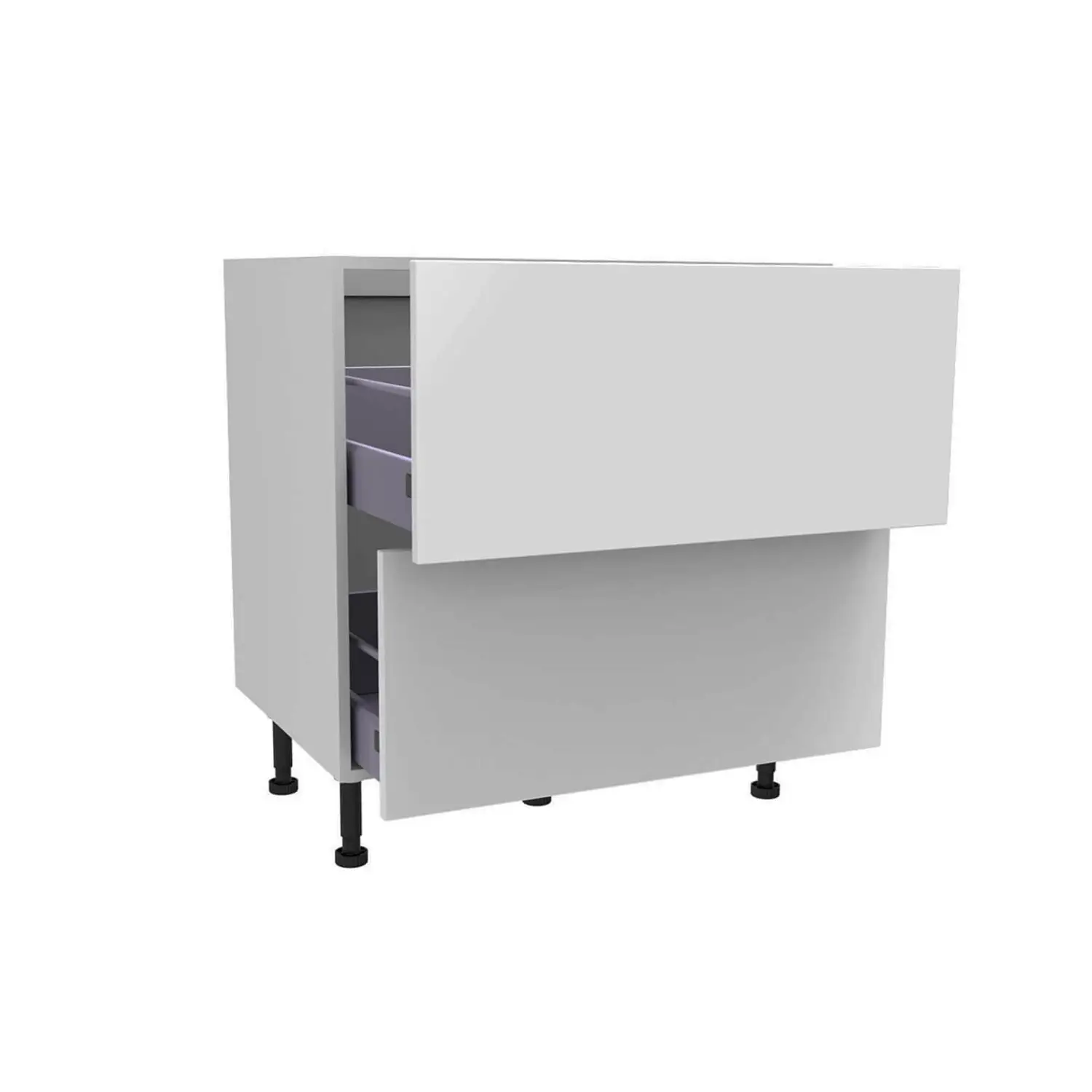 High Gloss Slab Grey 800mm Pan Drawer Premium Unit 4 High Gloss Slab Grey 800mm Pan Drawer Premium Unit - Image 2