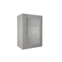 High Gloss Slab Grey 500mm Glass Wall Unit