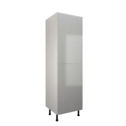 High Gloss Slab Grey 600mm Larder 50:50 Fridge Freezer Unit