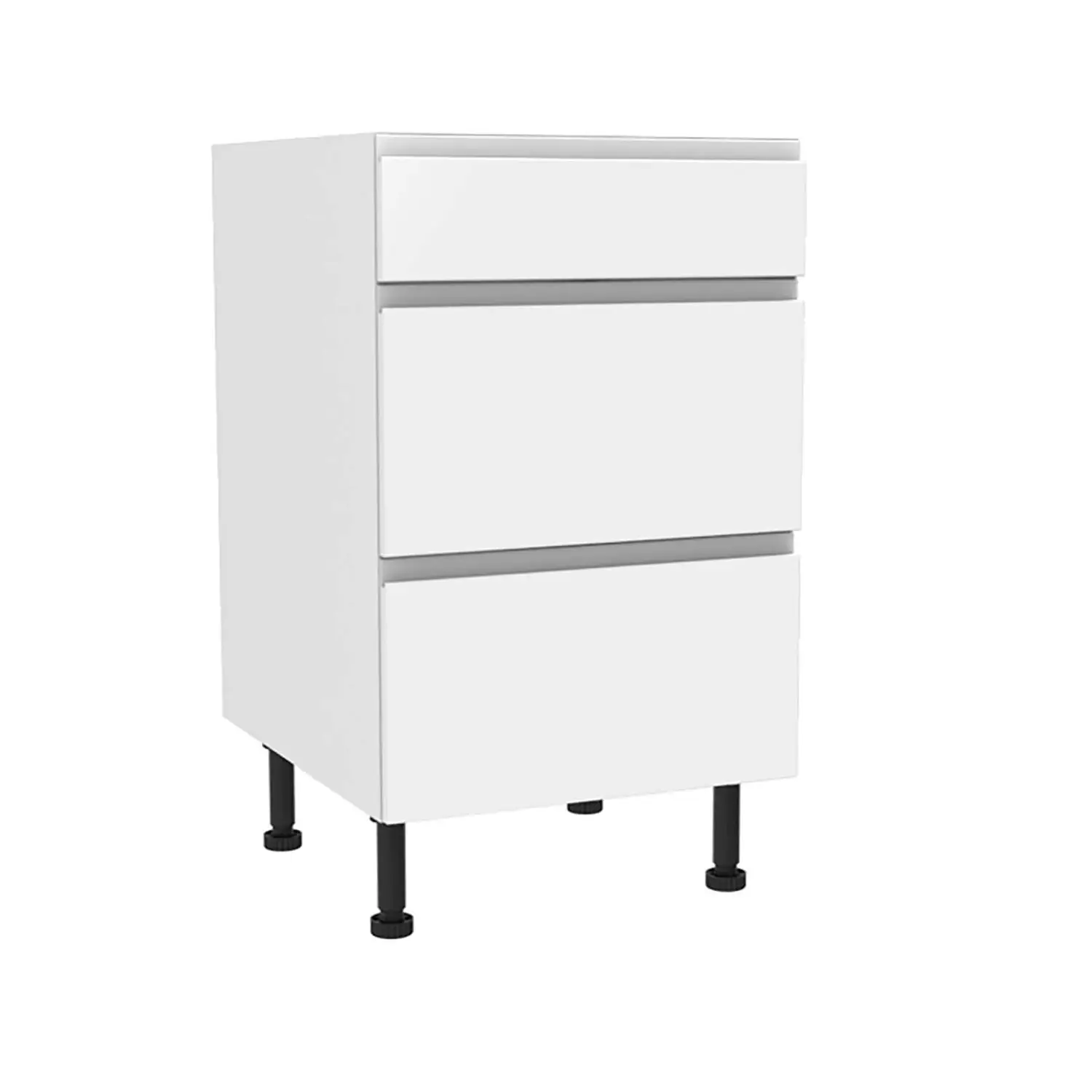 Handleless White Gloss 500mm 3 Drawer Premium Unit 3 Handleless White Gloss 500mm 3 Drawer Premium Unit
