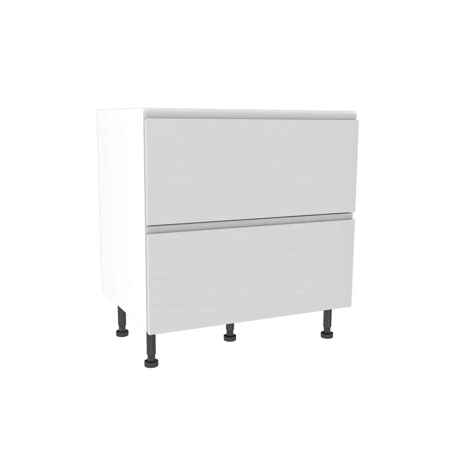 Handleless White Gloss 800mm Pan Drawer Premium Unit 3 Handleless White Gloss 800mm Pan Drawer Premium Unit