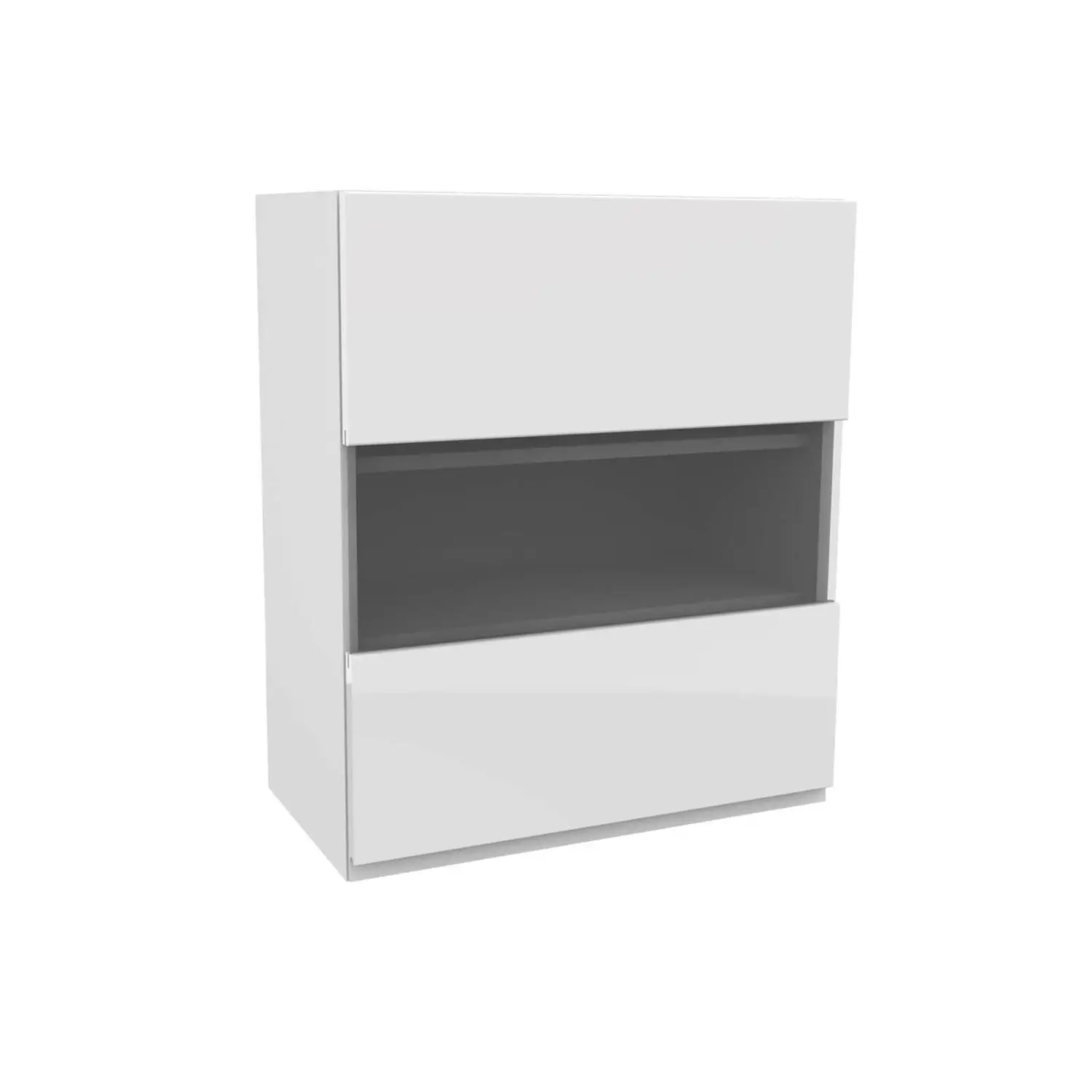 Handleless White Gloss 500mm Glass Wall Unit 3 Handleless White Gloss 500mm Glass Wall Unit