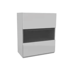 Handleless Grey Gloss 500mm Glass Wall Unit