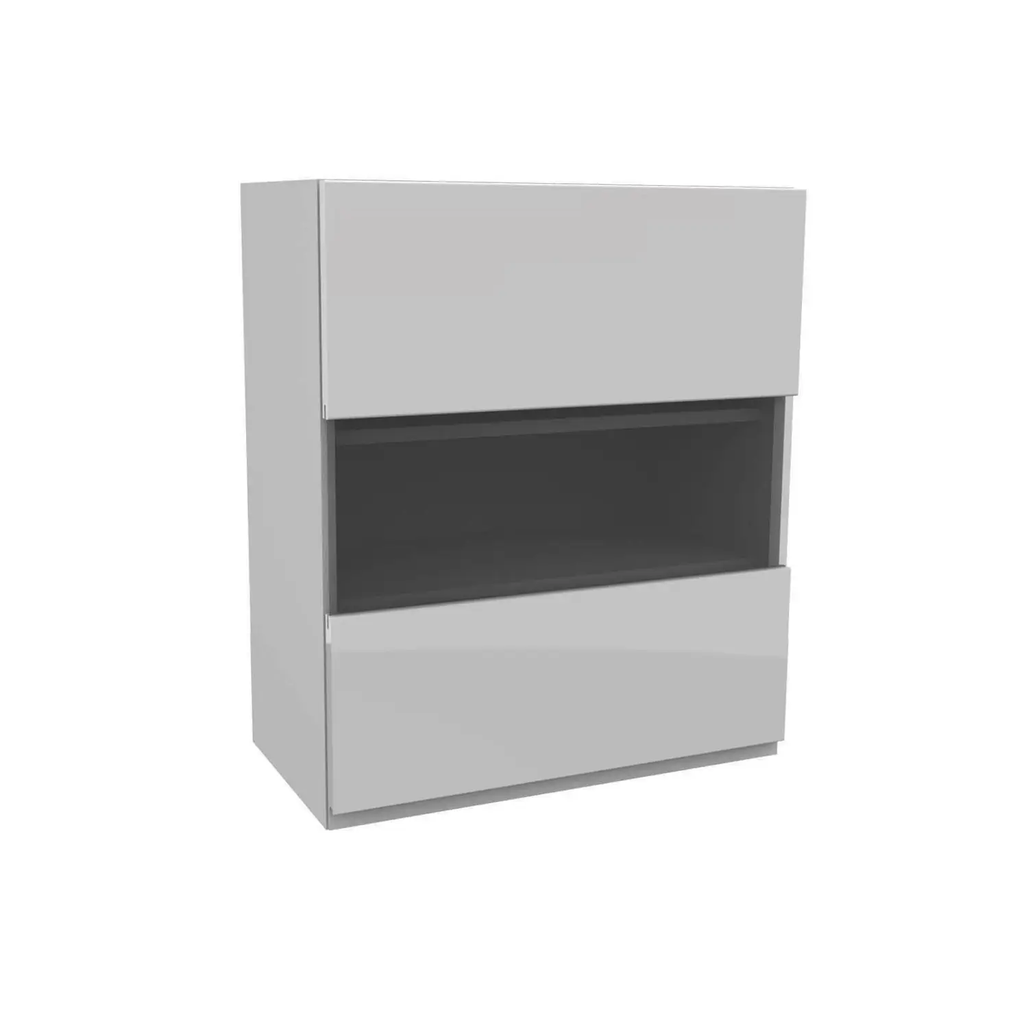 Handleless Grey Gloss 500mm Glass Wall Unit 3 Handleless Grey Gloss 500mm Glass Wall Unit