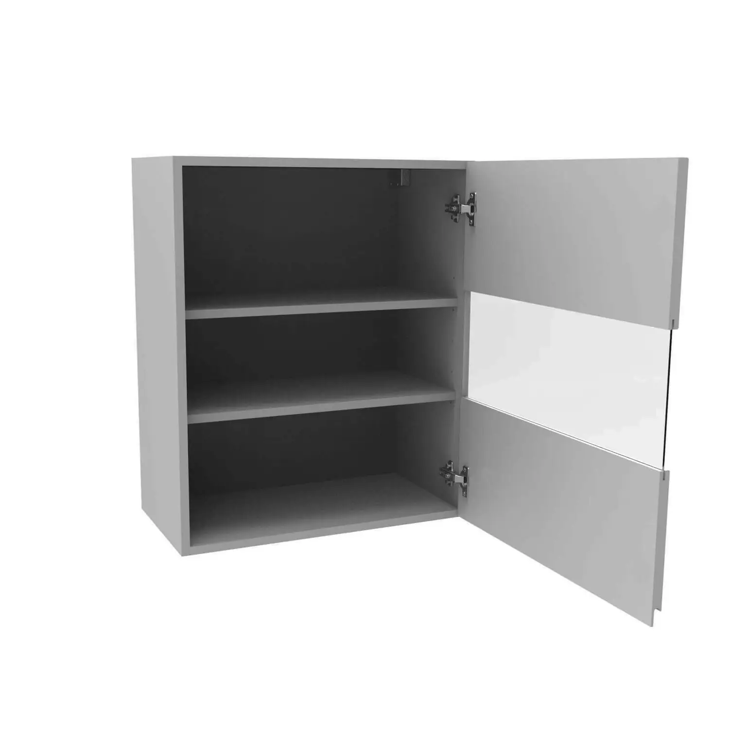 Handleless Grey Gloss 500mm Glass Wall Unit 4 Handleless Grey Gloss 500mm Glass Wall Unit - Image 2