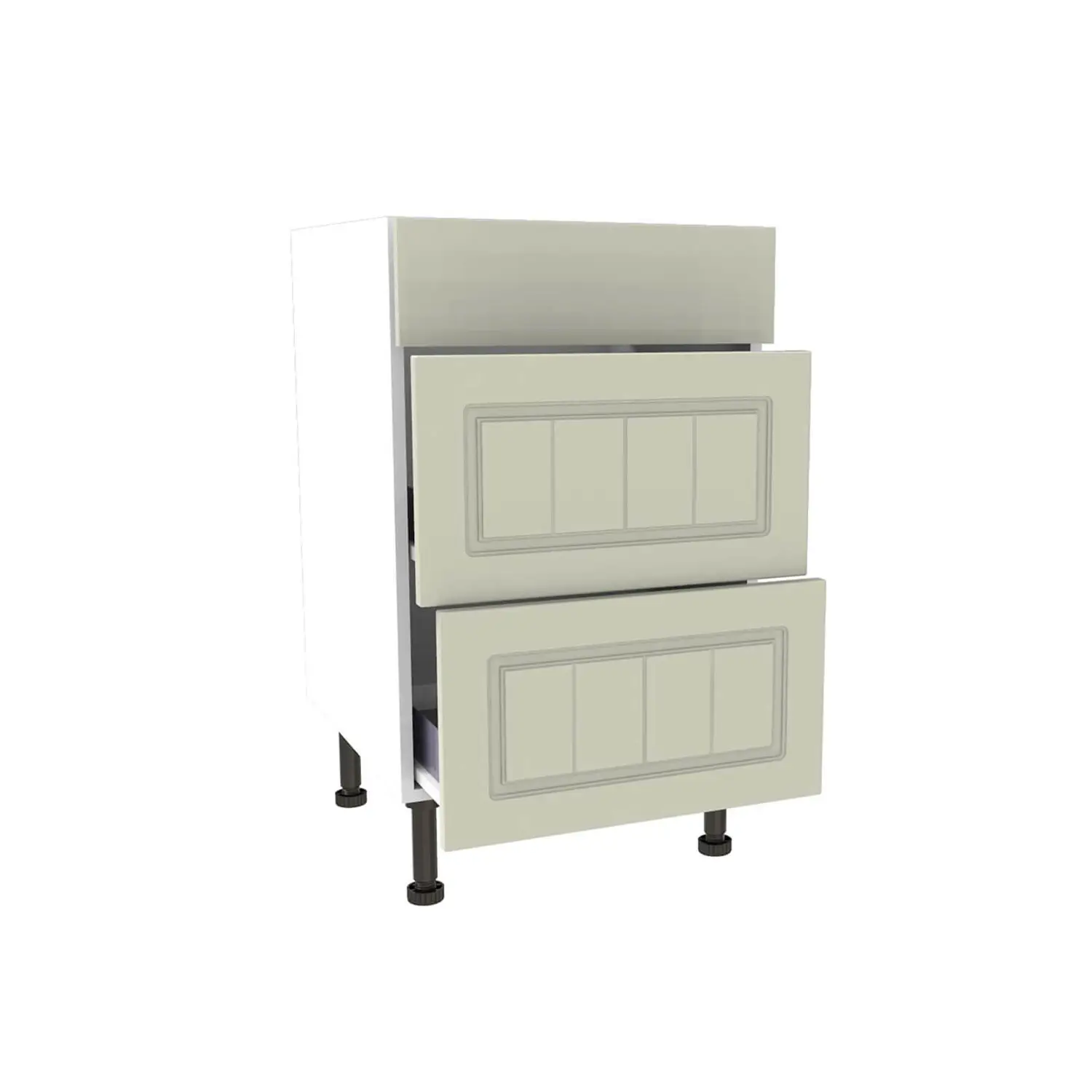 Country Shaker Cream 500mm 3 Drawer Premium Unit 4 Country Shaker Cream 500mm 3 Drawer Premium Unit - Image 2