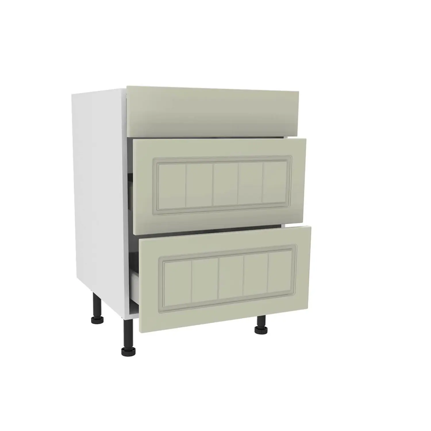Country Shaker Cream 600mm 3 Drawer Premium Unit 4 Country Shaker Cream 600mm 3 Drawer Premium Unit - Image 2