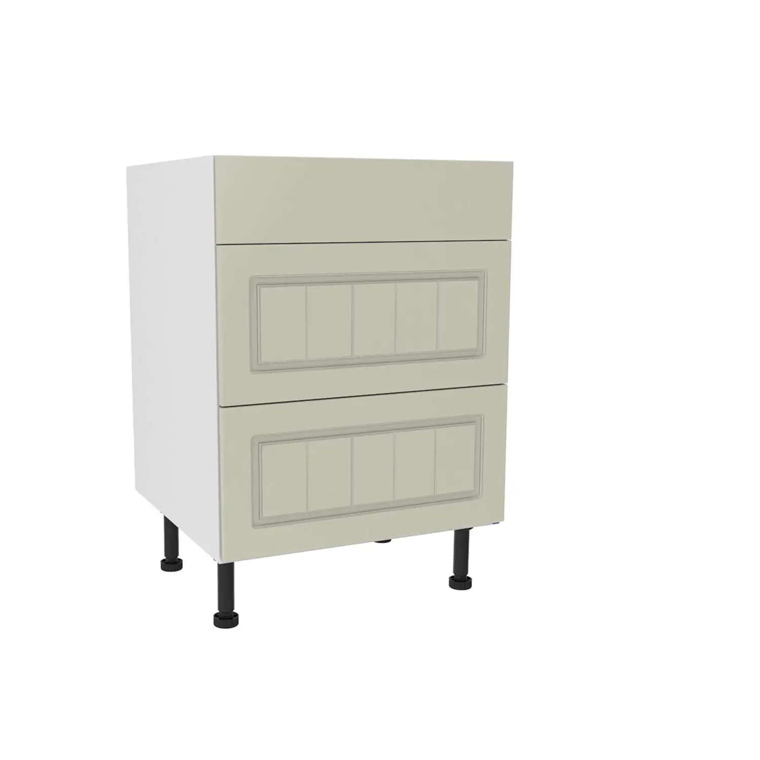Country Shaker Cream 600mm 3 Drawer Premium Unit 3 Country Shaker Cream 600mm 3 Drawer Premium Unit