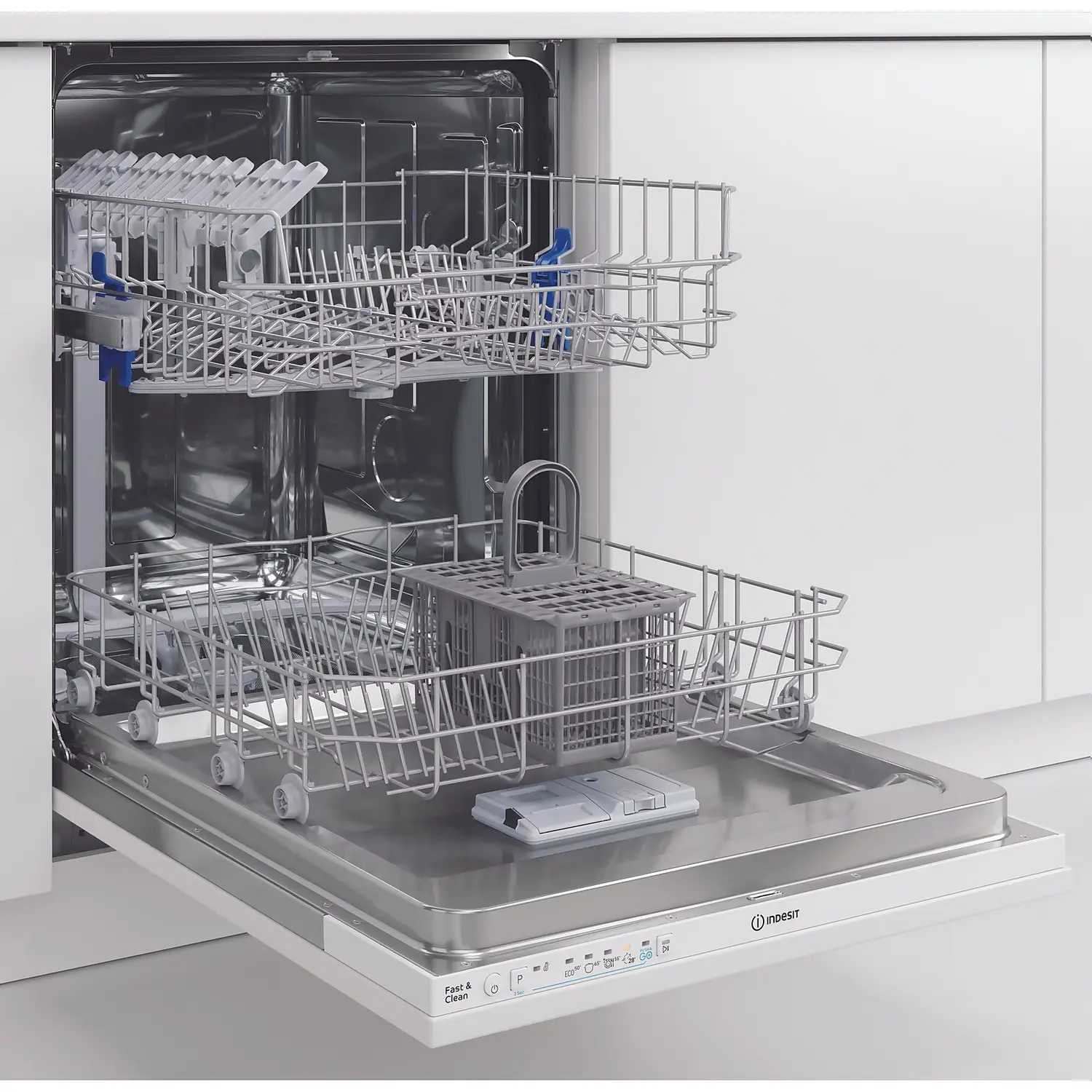 Indesit DIE2B19UK Fully Integrated Standard Dishwasher - White Control Panel With Fixed Door Fixing Kit 6 Indesit DIE2B19UK Fully Integrated Standard Dishwasher - White Control Panel With Fixed Door Fixing Kit - Image 4