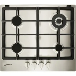 Indesit Aria THP641W/IX/I 58cm Gas Hob - Stainless Steel