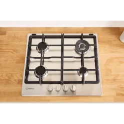Indesit Aria THP641W/IX/I 58cm Gas Hob - Stainless Steel -Carron phoenix Sales 13481863 6844995383128986