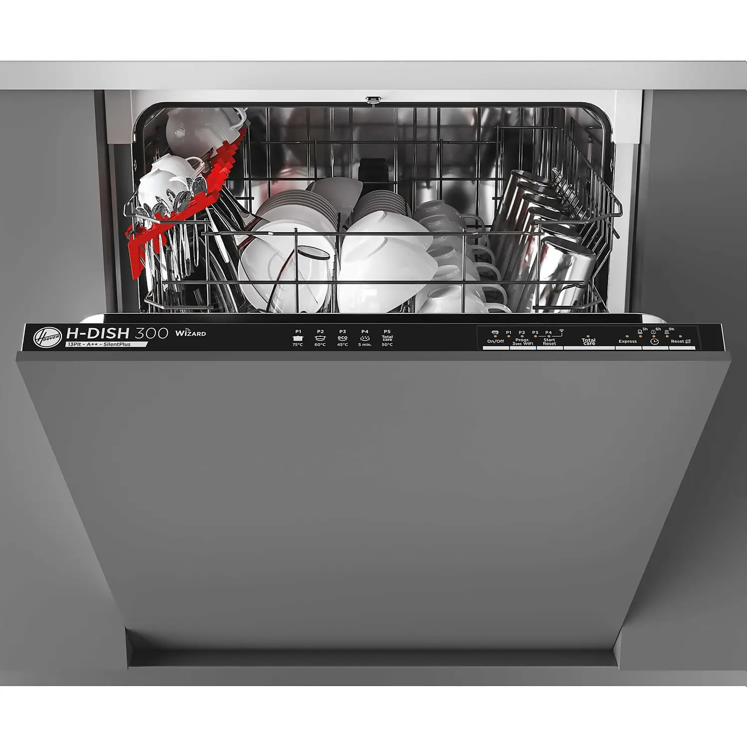 Hoover H-DISH 300 HDIN2L360PB Wifi Connected Fully Integrated Standard Dishwasher - Black Control Panel & Fixed Door Fixing Kit 3 Hoover H-DISH 300 HDIN2L360PB Wifi Connected Fully Integrated Standard Dishwasher - Black Control Panel & Fixed Door Fixing Kit