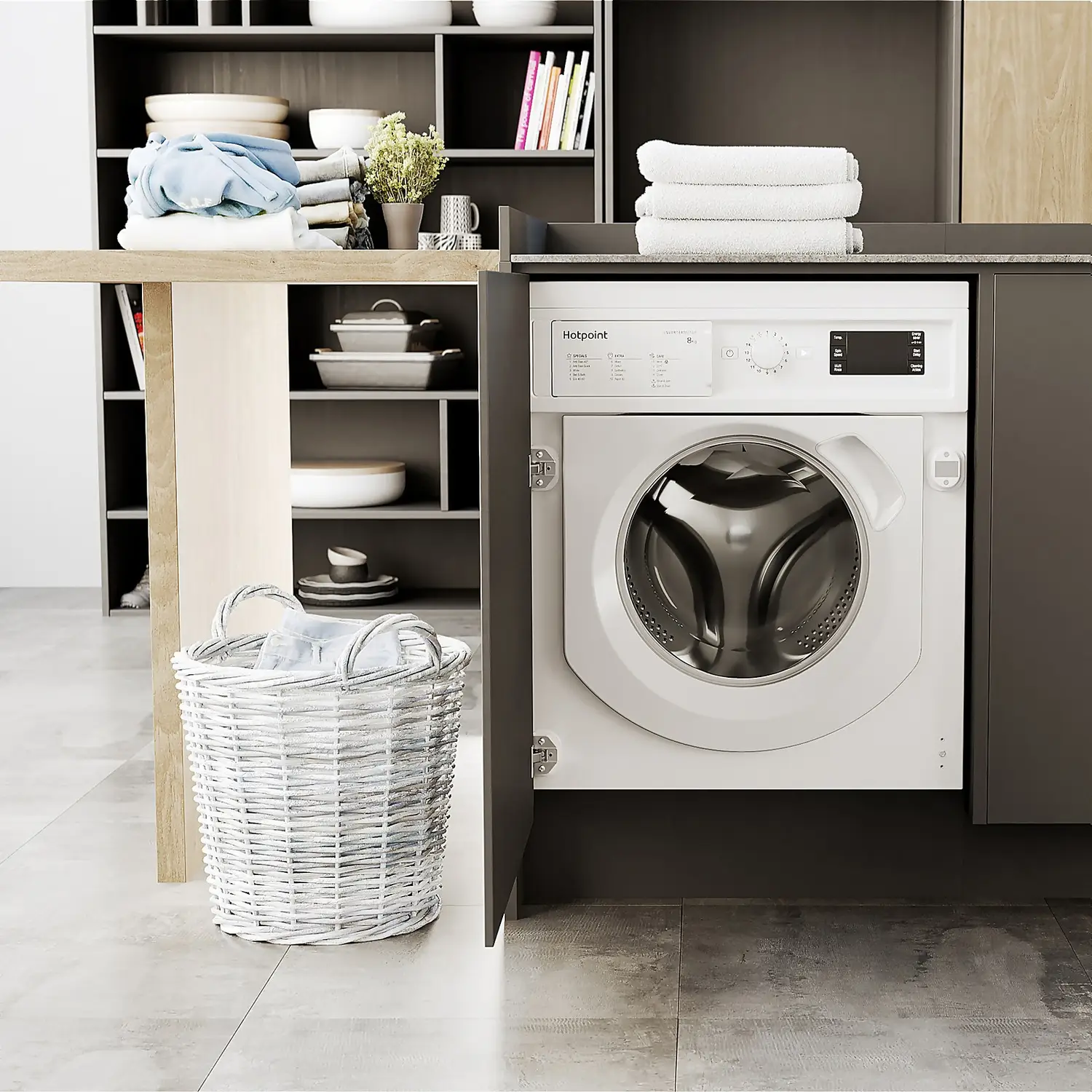 Hotpoint BIWMHG81484UK Integrated 8Kg Washing Machine With 1400 Rpm - White 6 Hotpoint BIWMHG81484UK Integrated 8Kg Washing Machine With 1400 Rpm - White - Image 4