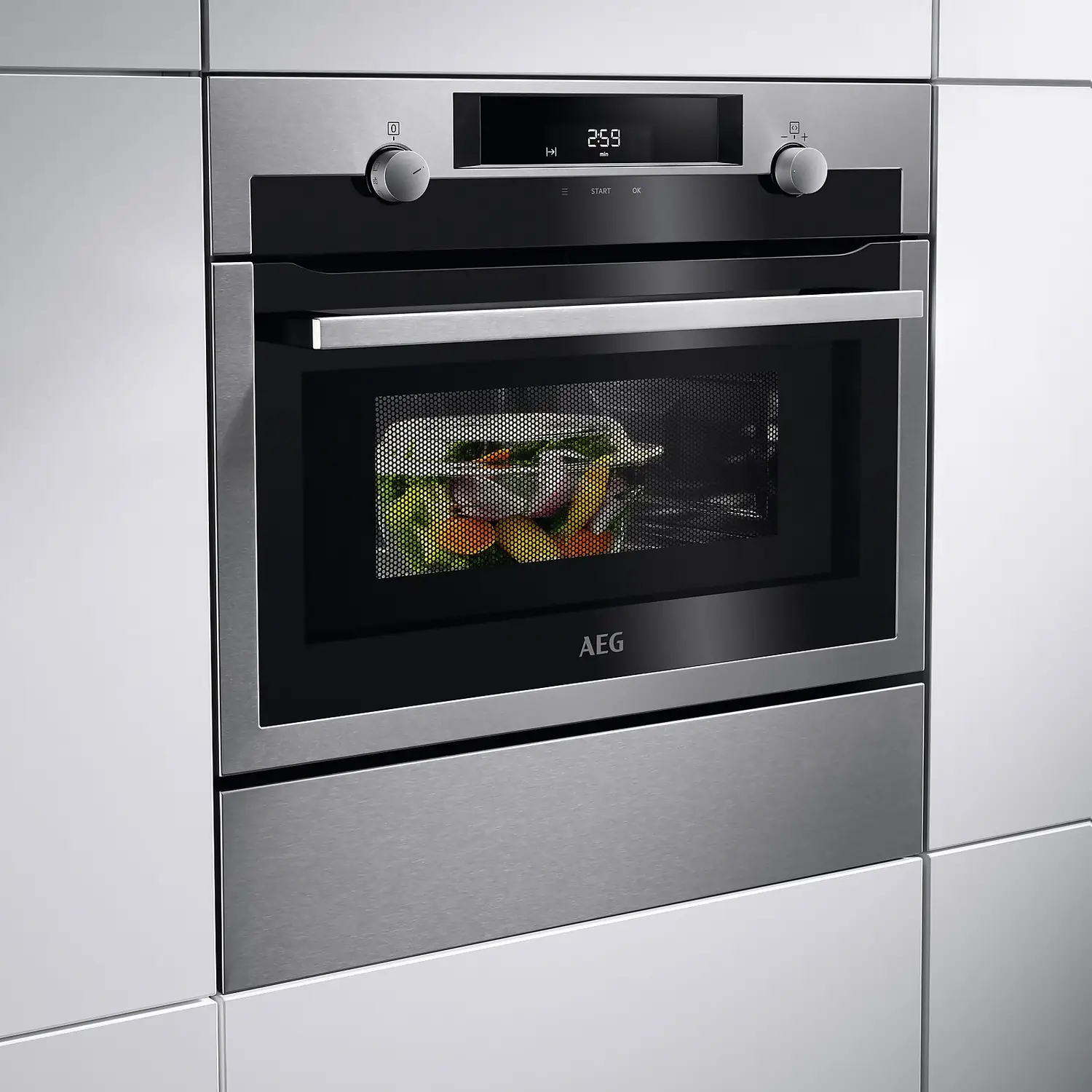 AEG KME565000M Built In Compact Electric Single Oven With Microwave Function - Stainless Steel 5 AEG KME565000M Built In Compact Electric Single Oven With Microwave Function - Stainless Steel - Image 3