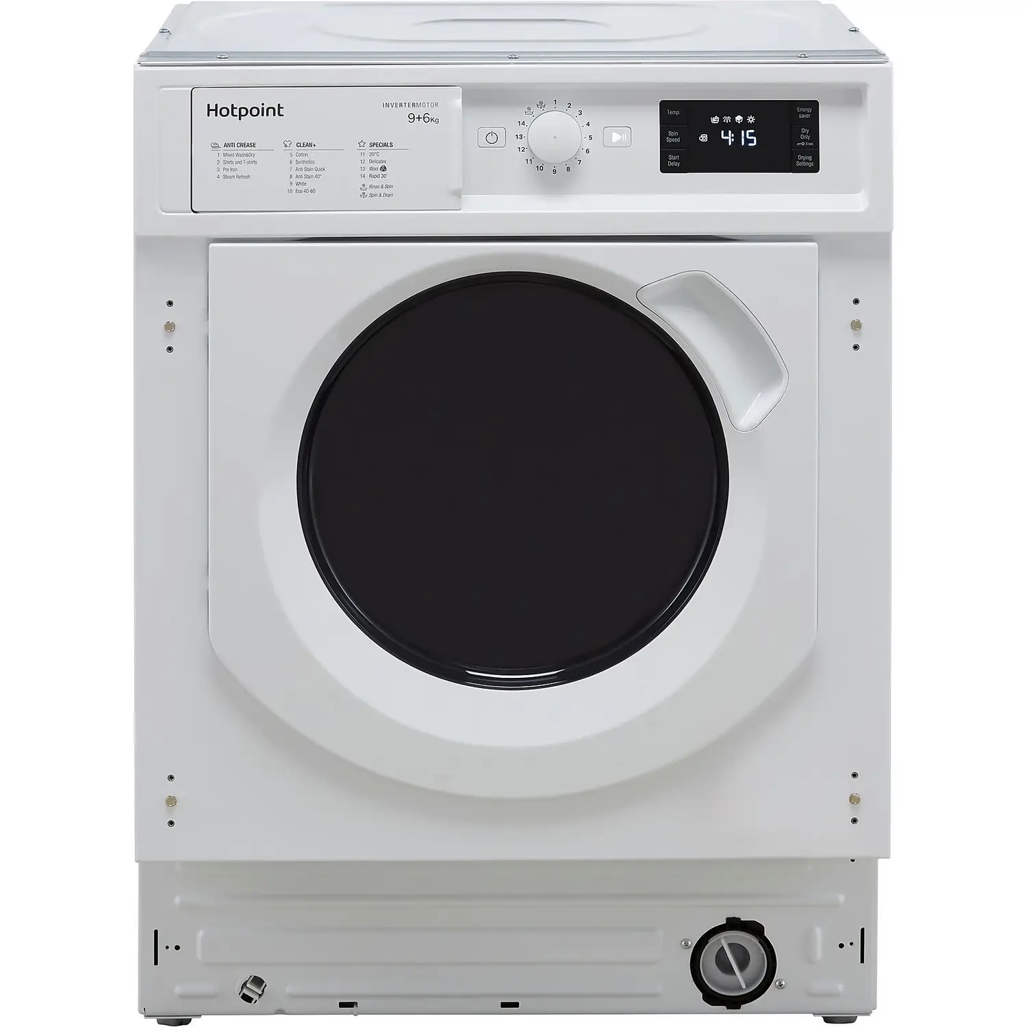 Hotpoint BIWDHG961484UK Integrated 9Kg / 6Kg Washer Dryer With 1400 Rpm - White 3 Hotpoint BIWDHG961484UK Integrated 9Kg / 6Kg Washer Dryer With 1400 Rpm - White