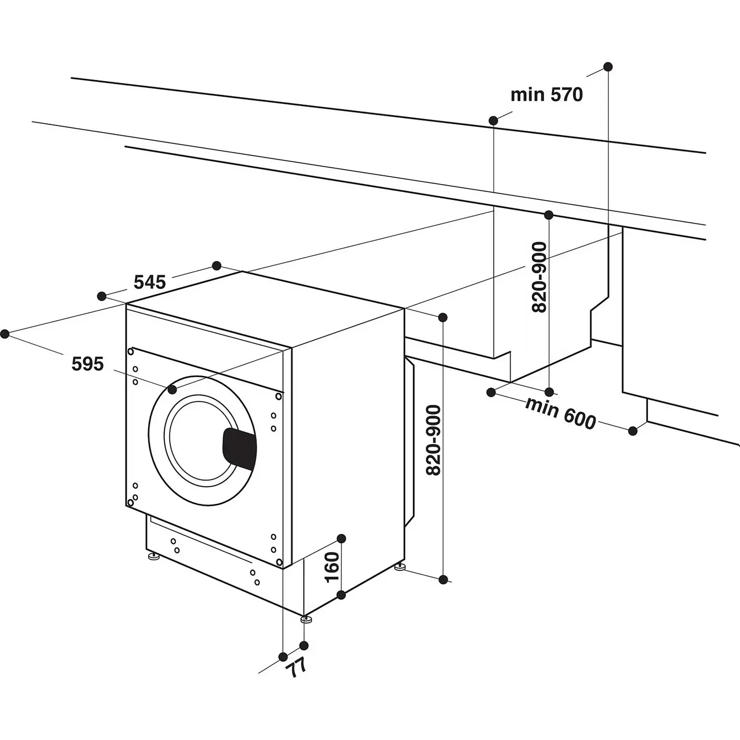 Hotpoint BIWDHG961484UK Integrated 9Kg / 6Kg Washer Dryer With 1400 Rpm - White 8 Hotpoint BIWDHG961484UK Integrated 9Kg / 6Kg Washer Dryer With 1400 Rpm - White - Image 6