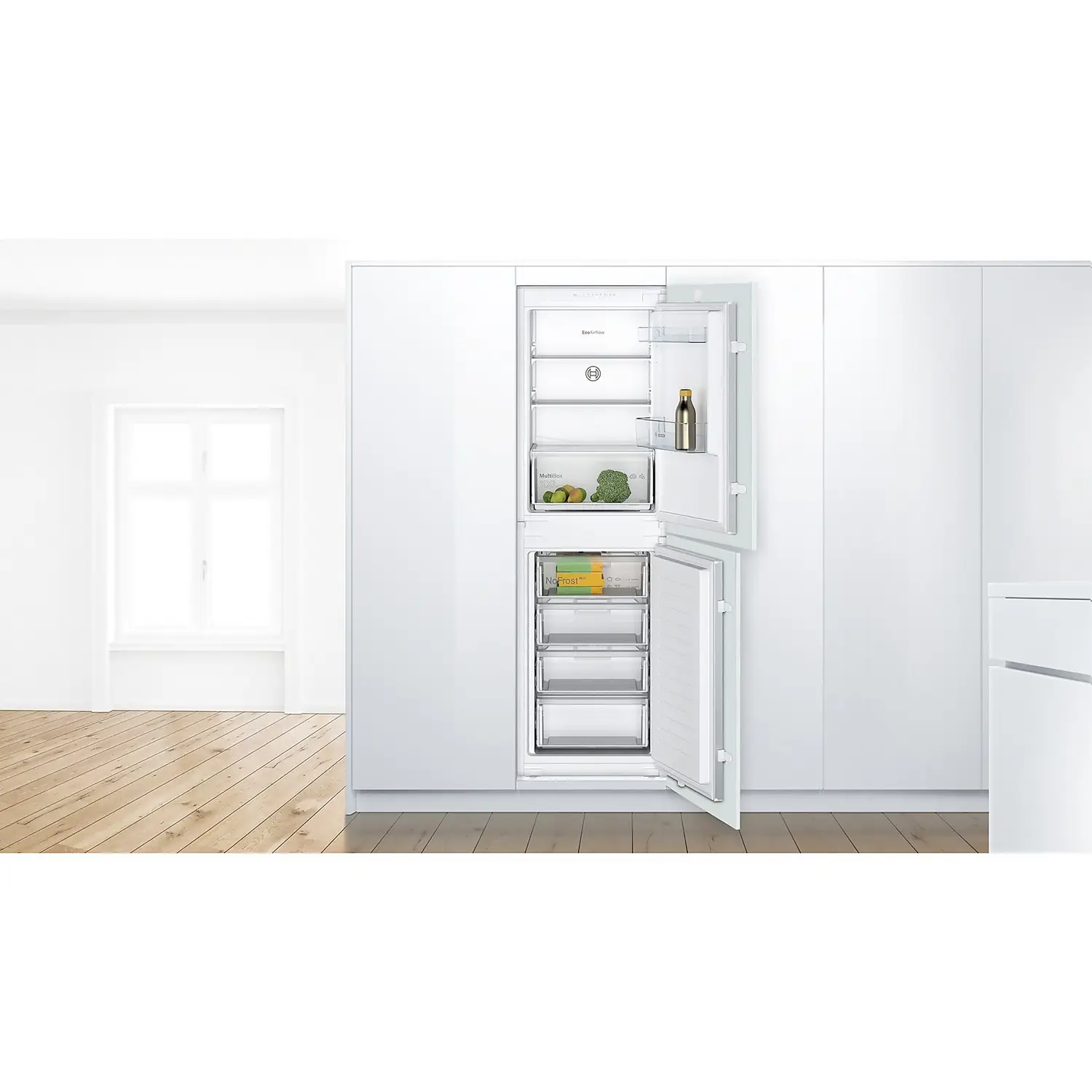 Bosch Serie 2 KIN85NSF0G Integrated 50/50 Frost Free Fridge Freezer With Sliding Door Fixing Kit - White 4 Bosch Serie 2 KIN85NSF0G Integrated 50/50 Frost Free Fridge Freezer With Sliding Door Fixing Kit - White - Image 2