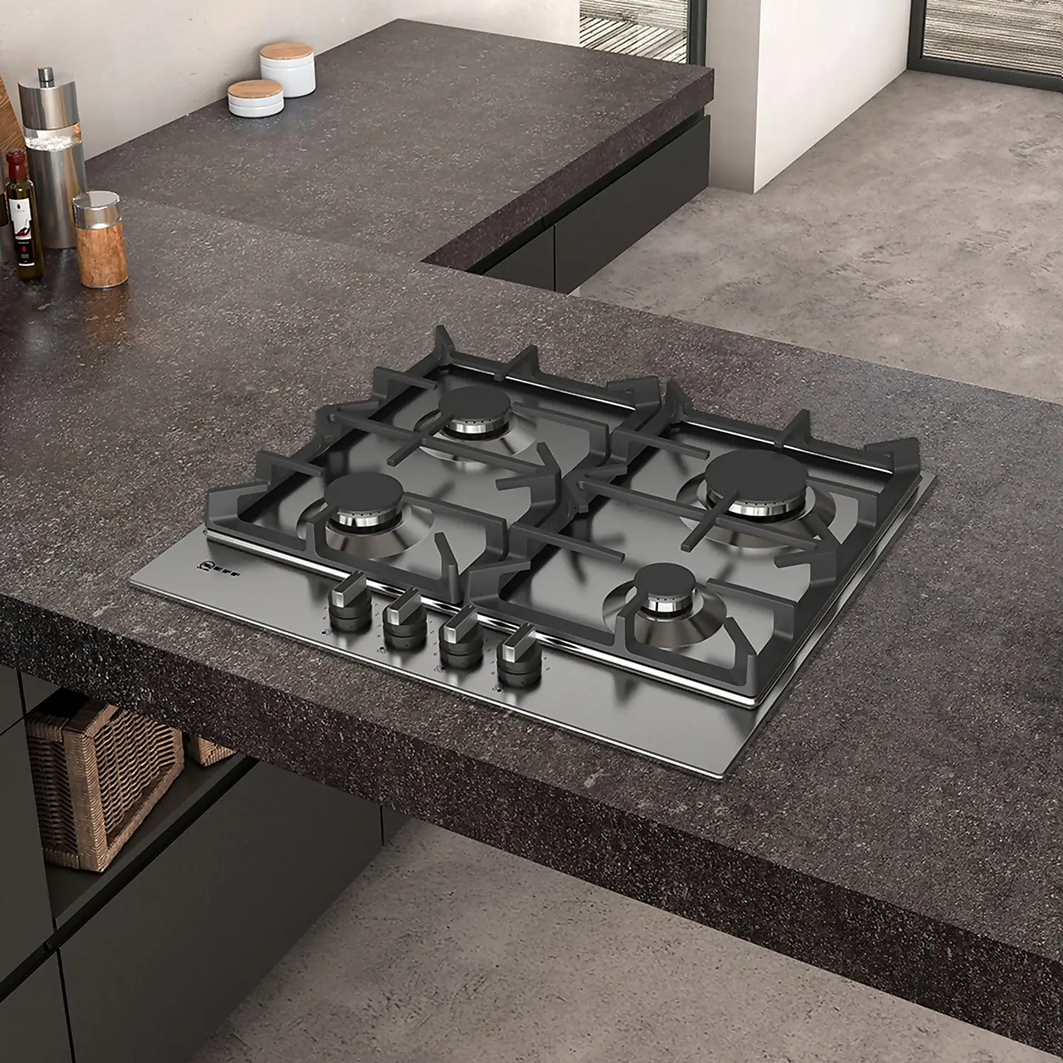 NEFF N70 T26DS49N0 58cm Gas Hob - Stainless Steel 6 NEFF N70 T26DS49N0 58cm Gas Hob - Stainless Steel - Image 4