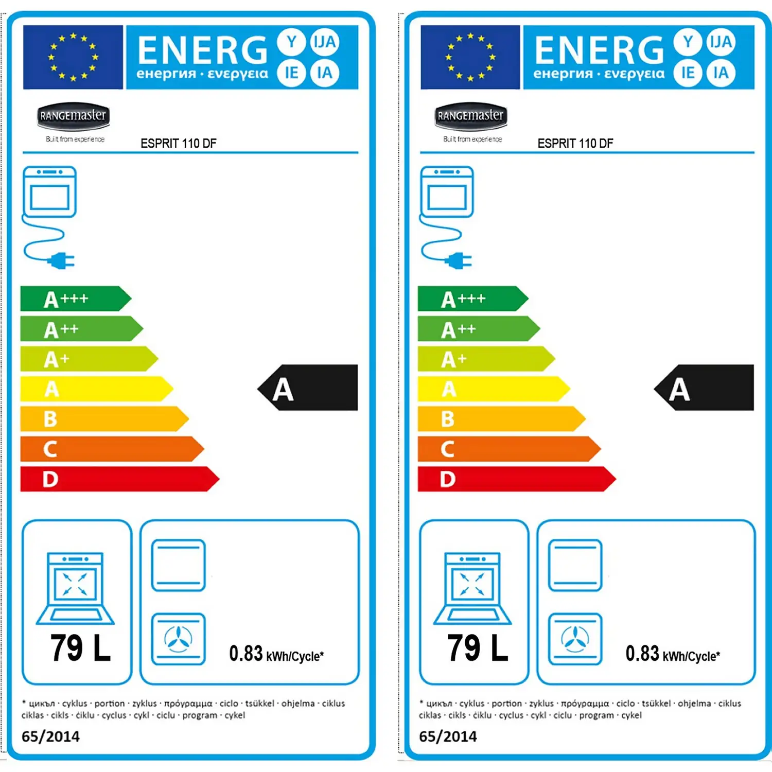Rangemaster Esprit ESP110DFFBL/C 110cm Dual Fuel Range Cooker - Black 5 Rangemaster Esprit ESP110DFFBL/C 110cm Dual Fuel Range Cooker - Black - Image 3