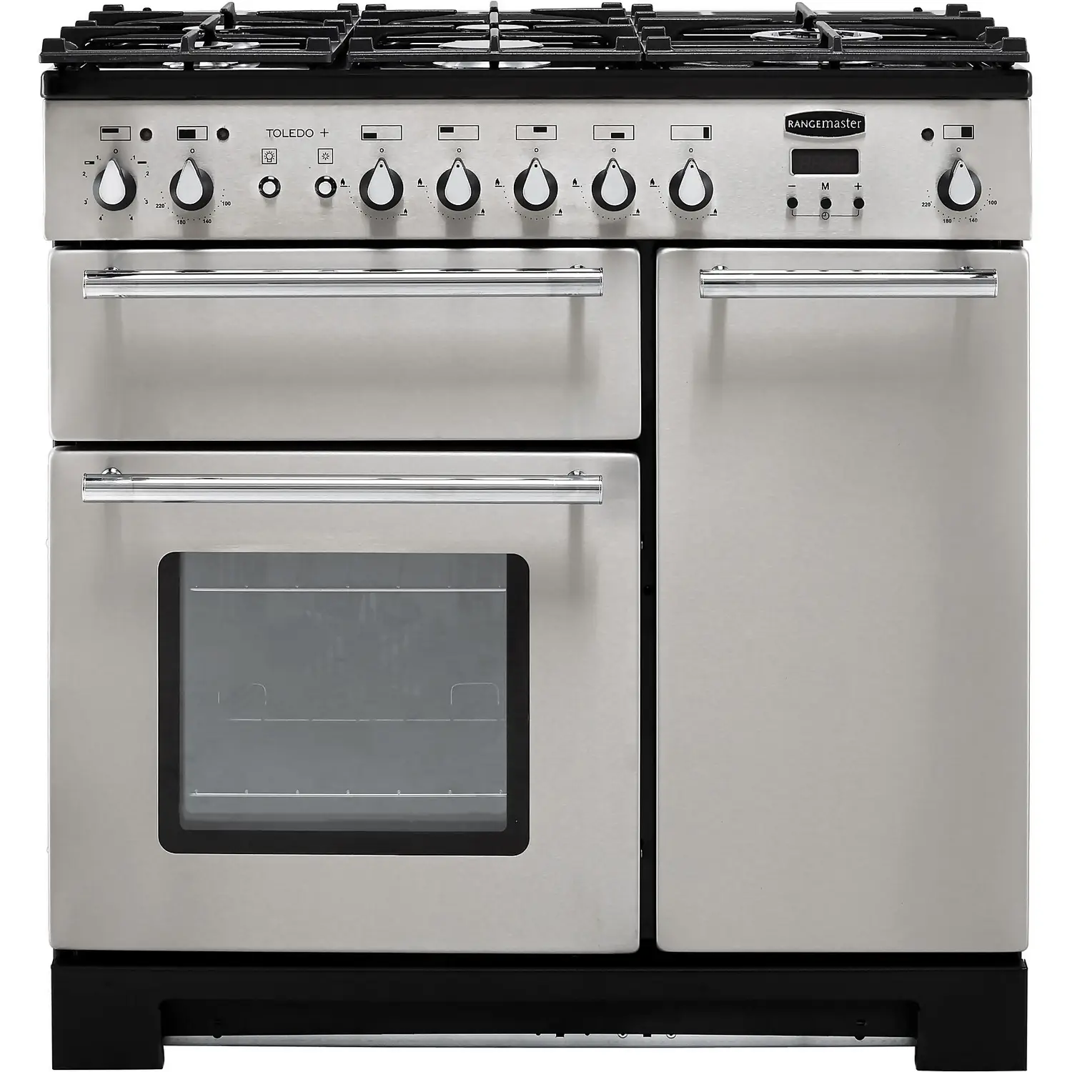 Rangemaster Toledo + TOLP90DFFSS/C 90cm Dual Fuel Range Cooker - Stainless Steel / Chrome 3 Rangemaster Toledo + TOLP90DFFSS/C 90cm Dual Fuel Range Cooker - Stainless Steel / Chrome