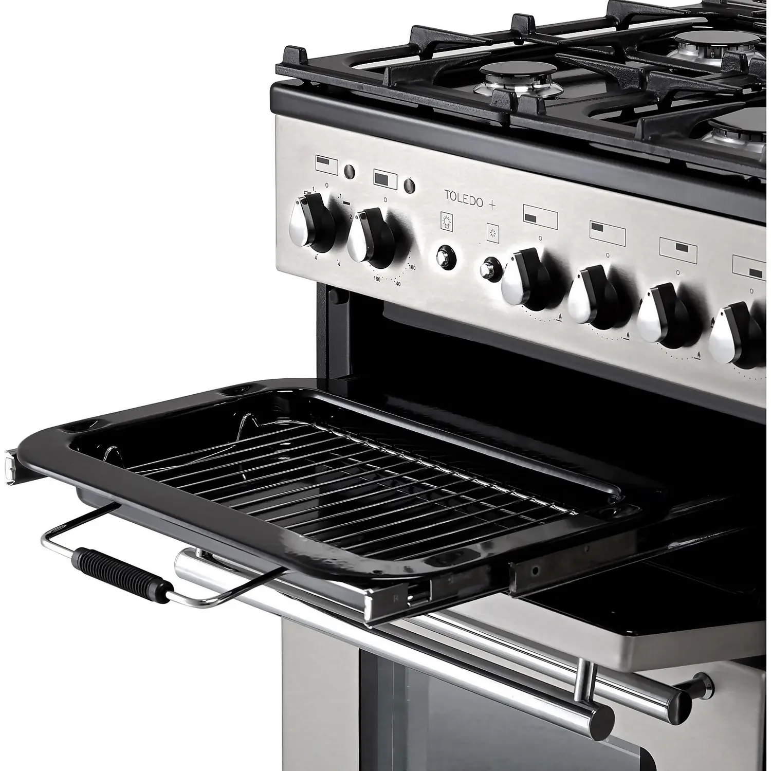 Rangemaster Toledo + TOLP90DFFSS/C 90cm Dual Fuel Range Cooker - Stainless Steel / Chrome 8 Rangemaster Toledo + TOLP90DFFSS/C 90cm Dual Fuel Range Cooker - Stainless Steel / Chrome - Image 6