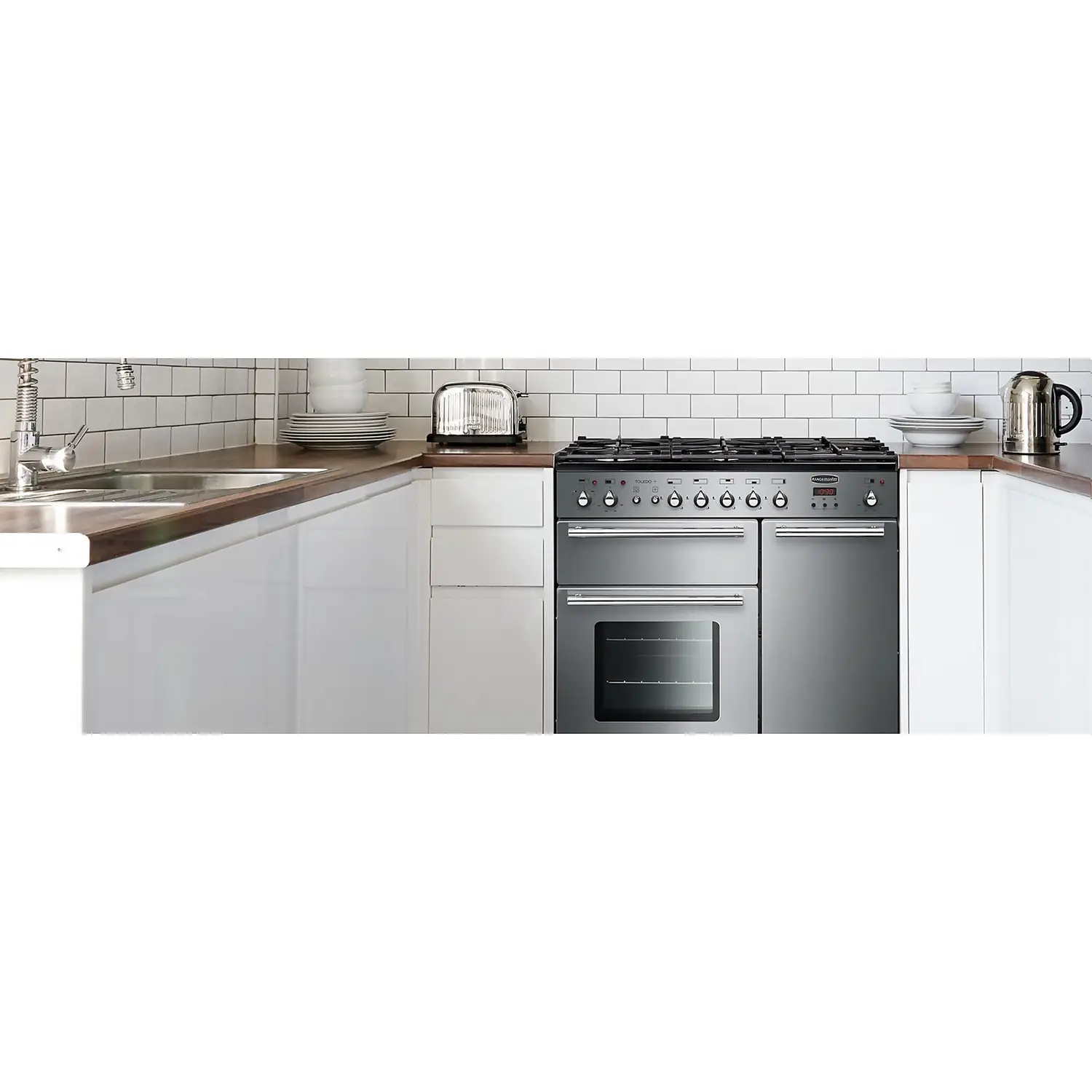 Rangemaster Toledo + TOLP90DFFSS/C 90cm Dual Fuel Range Cooker - Stainless Steel / Chrome 10 Rangemaster Toledo + TOLP90DFFSS/C 90cm Dual Fuel Range Cooker - Stainless Steel / Chrome - Image 8