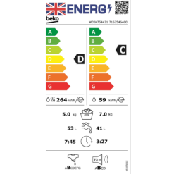 Beko WDIK754421 Integrated 7Kg / 5Kg Washer Dryer With 1400 Rpm - White 21 Beko WDIK754421 Integrated 7Kg / 5Kg Washer Dryer With 1400 Rpm - White -Carron phoenix Sales 13798421 4564962283169520