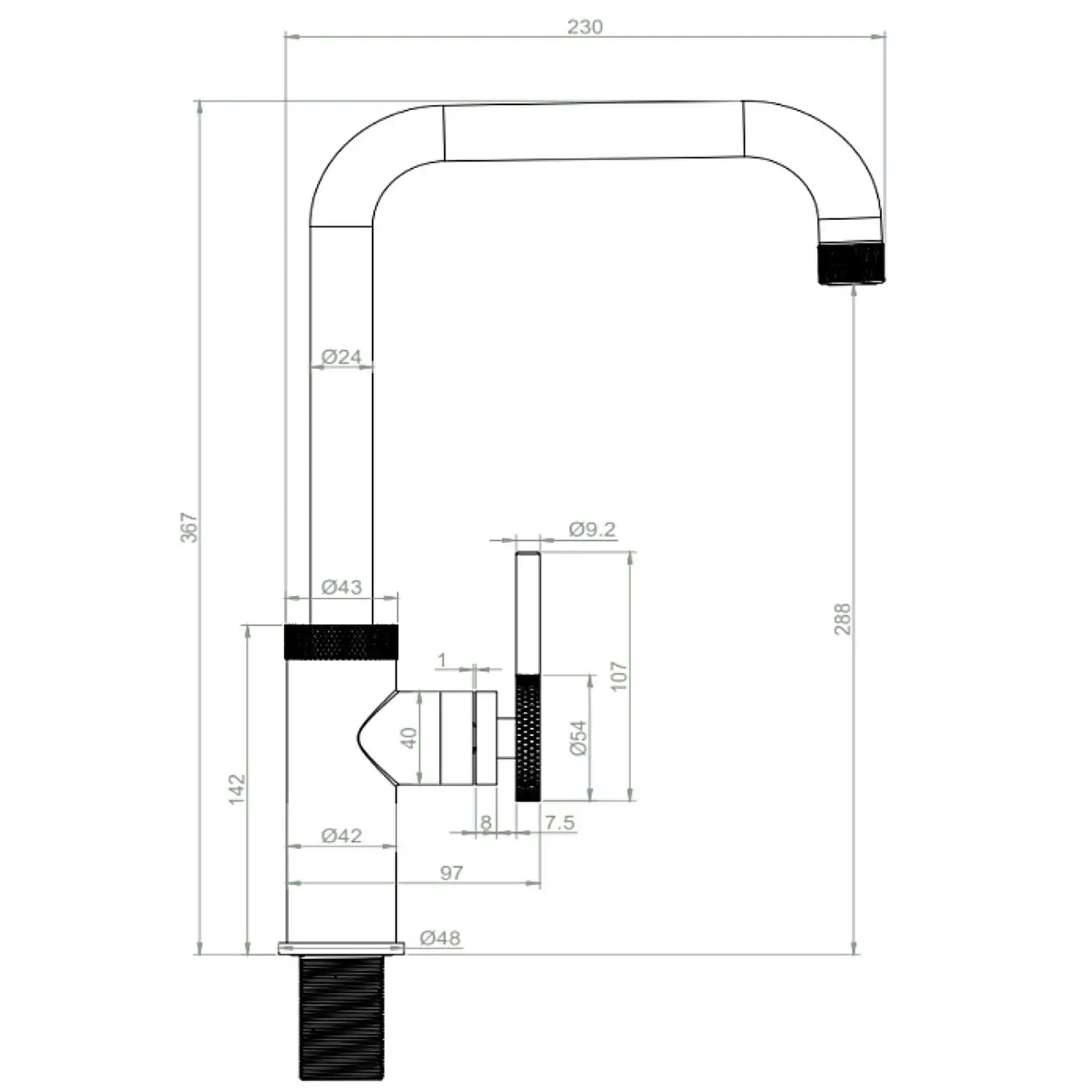 Raffin Side Lever Tap - Matt Black 6 Raffin Side Lever Tap - Matt Black - Image 4