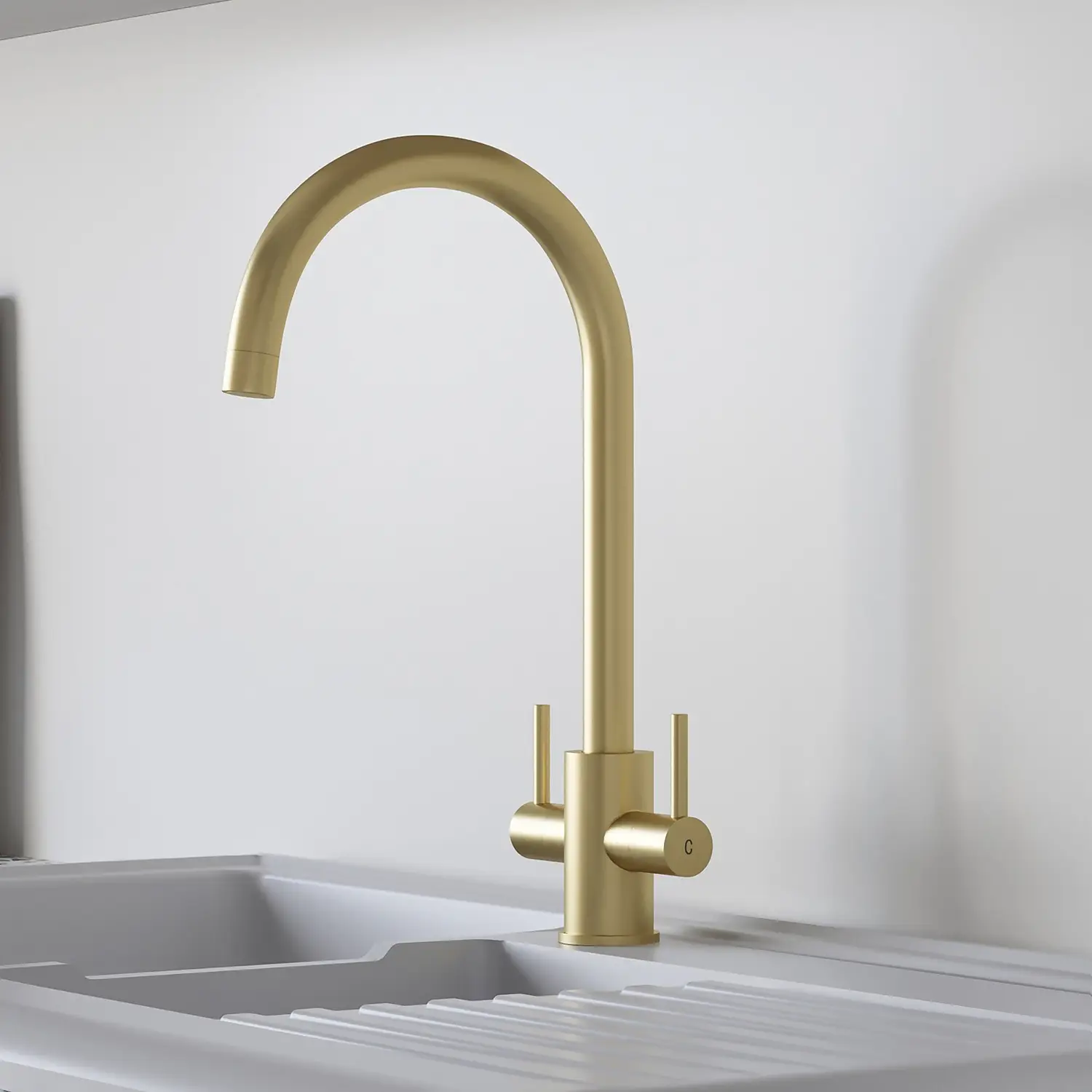 Leonie Twin Lever Tap - Brushed Brass 5 Leonie Twin Lever Tap - Brushed Brass - Image 3