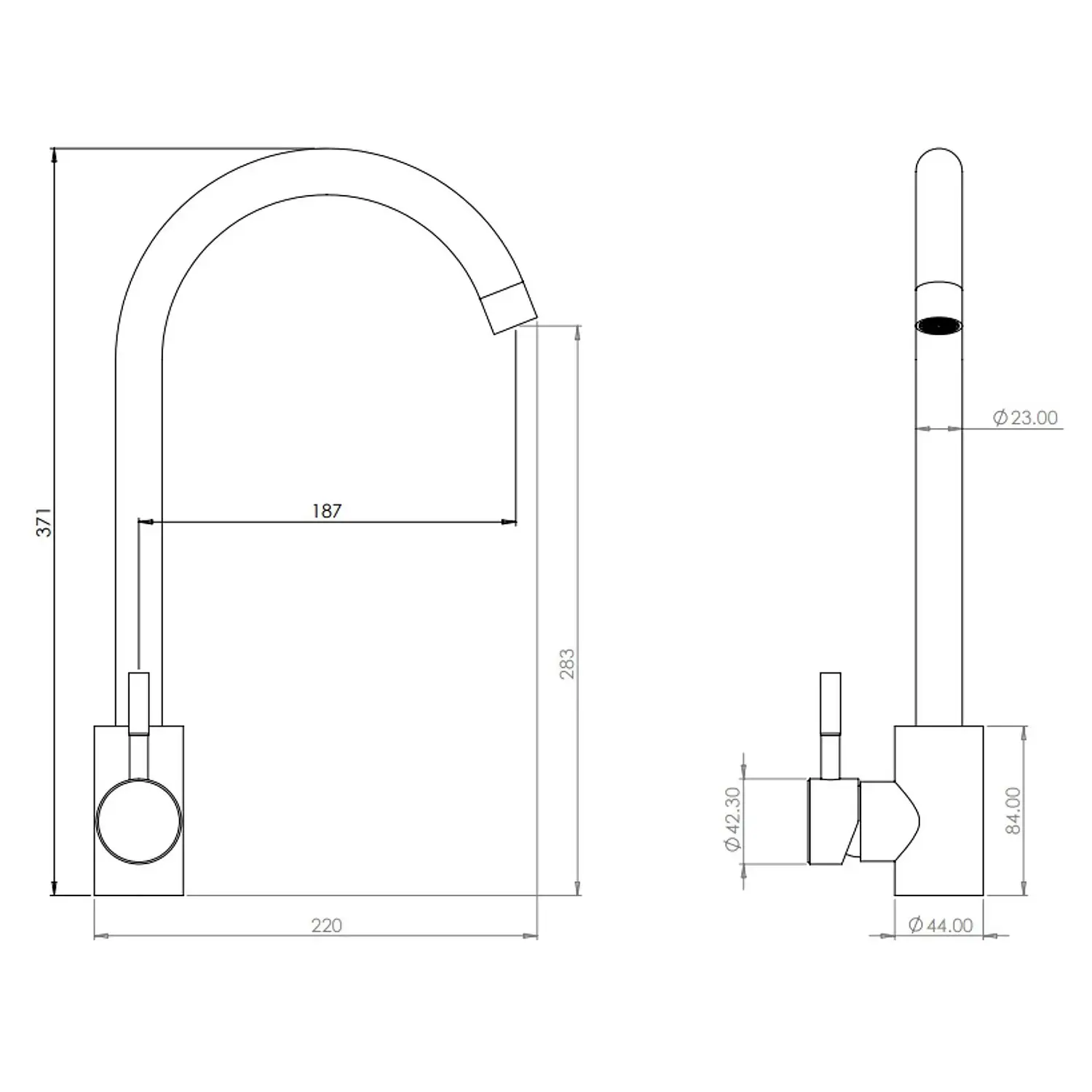 Leonie Side Lever Tap - Chrome 6 Leonie Side Lever Tap - Chrome - Image 4