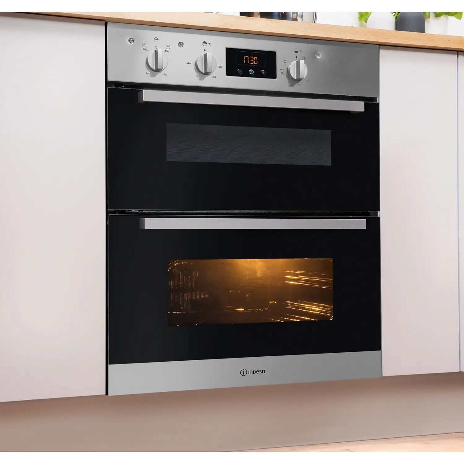 Indesit Aria IDU6340IX Built Under Electric Double Oven With Feet - Stainless Steel 4 Indesit Aria IDU6340IX Built Under Electric Double Oven With Feet - Stainless Steel - Image 2