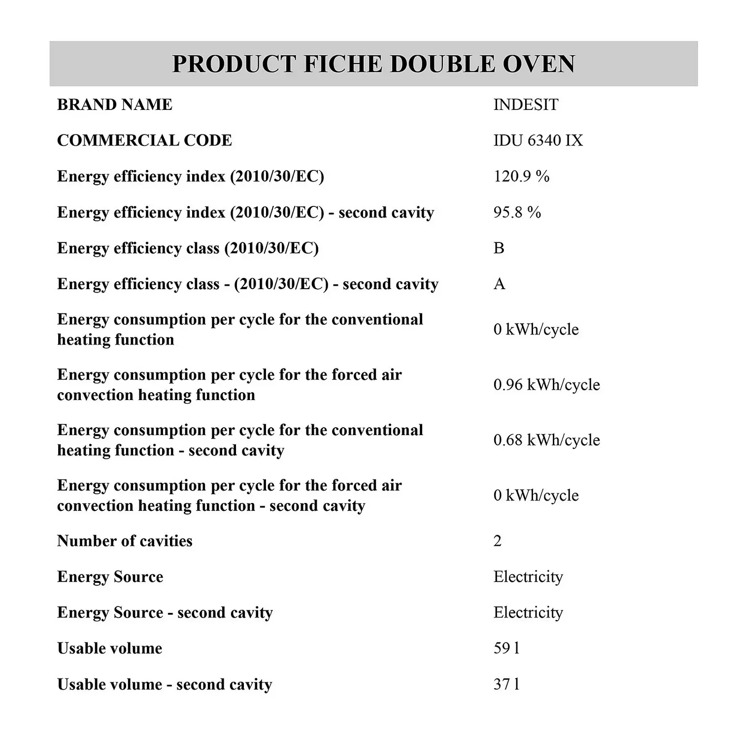 Indesit Aria IDU6340IX Built Under Electric Double Oven With Feet - Stainless Steel 11 Indesit Aria IDU6340IX Built Under Electric Double Oven With Feet - Stainless Steel - Image 9
