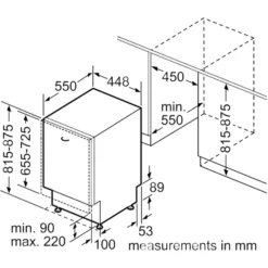 Bosch Serie 2 SPV2HKX39G Wifi Connected Fully Integrated Slimline Dishwasher - Stainless Steel Control Panel With Fixed Door Kit -Carron phoenix Sales 13950703 1324985911603734