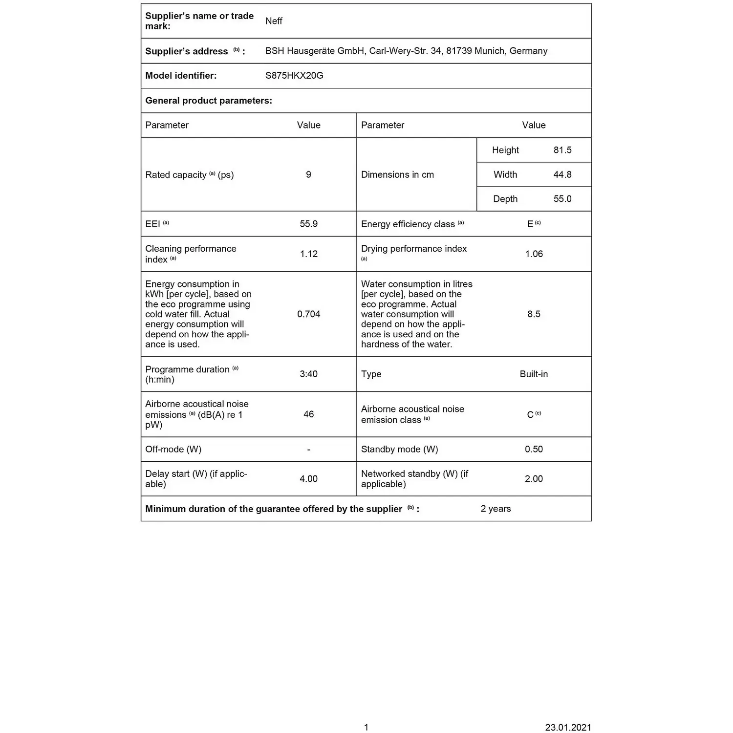 NEFF N50 S875HKX20G Wifi Connected Fully Integrated Slimline Dishwasher - Stainless Steel Control Panel & Sliding Door Kit 12 NEFF N50 S875HKX20G Wifi Connected Fully Integrated Slimline Dishwasher - Stainless Steel Control Panel & Sliding Door Kit - Image 10
