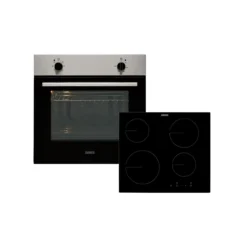 Zanussi ZPV2000BXA Built In Electric Single Oven And Ceramic Hob Pack - Stainless Steel / Black