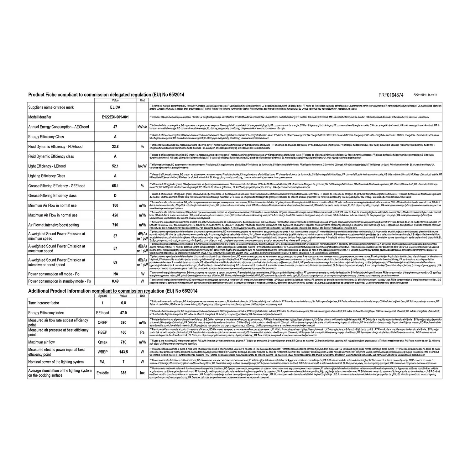 Elica PLAT-BLK-80 80 Cm Chimney Cooker Hood - Black Glass - For Ducted/Recirculating Ventilation 10 Elica PLAT-BLK-80 80 Cm Chimney Cooker Hood - Black Glass - For Ducted/Recirculating Ventilation - Image 8